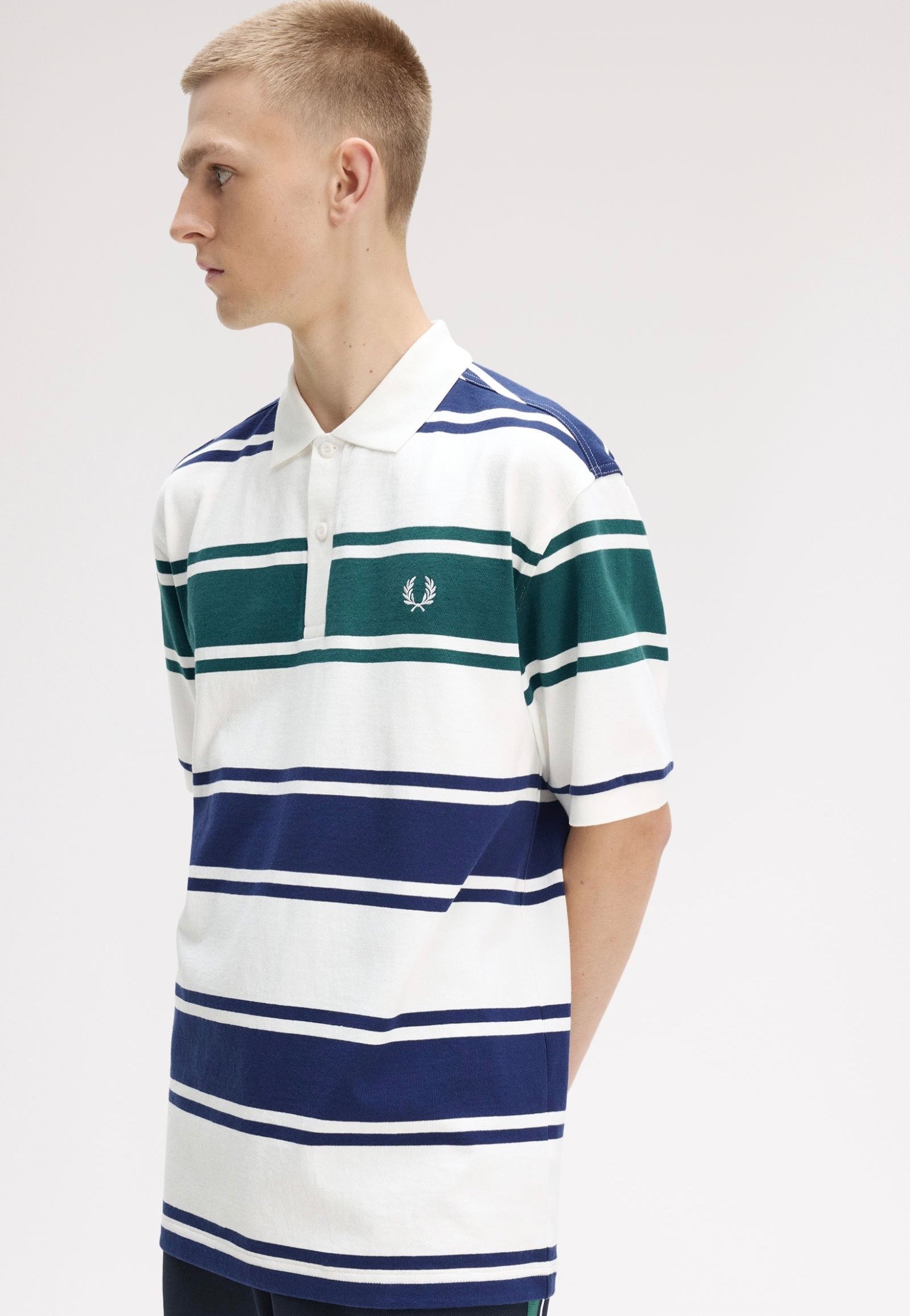 Fred Perry - Relaxed Striped Snow White - Polo | Men-Image