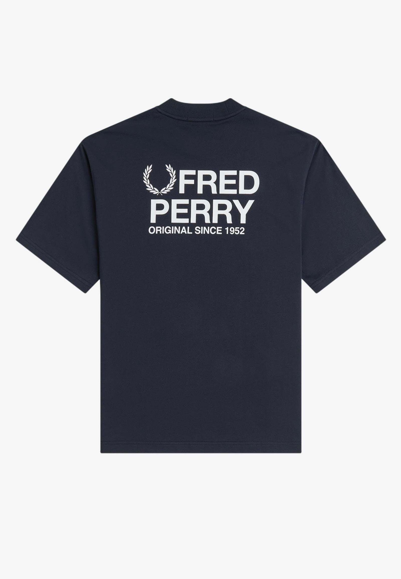 Fred Perry - Back Print Fred Perry Text Navy - T-Shirt | Men-Image