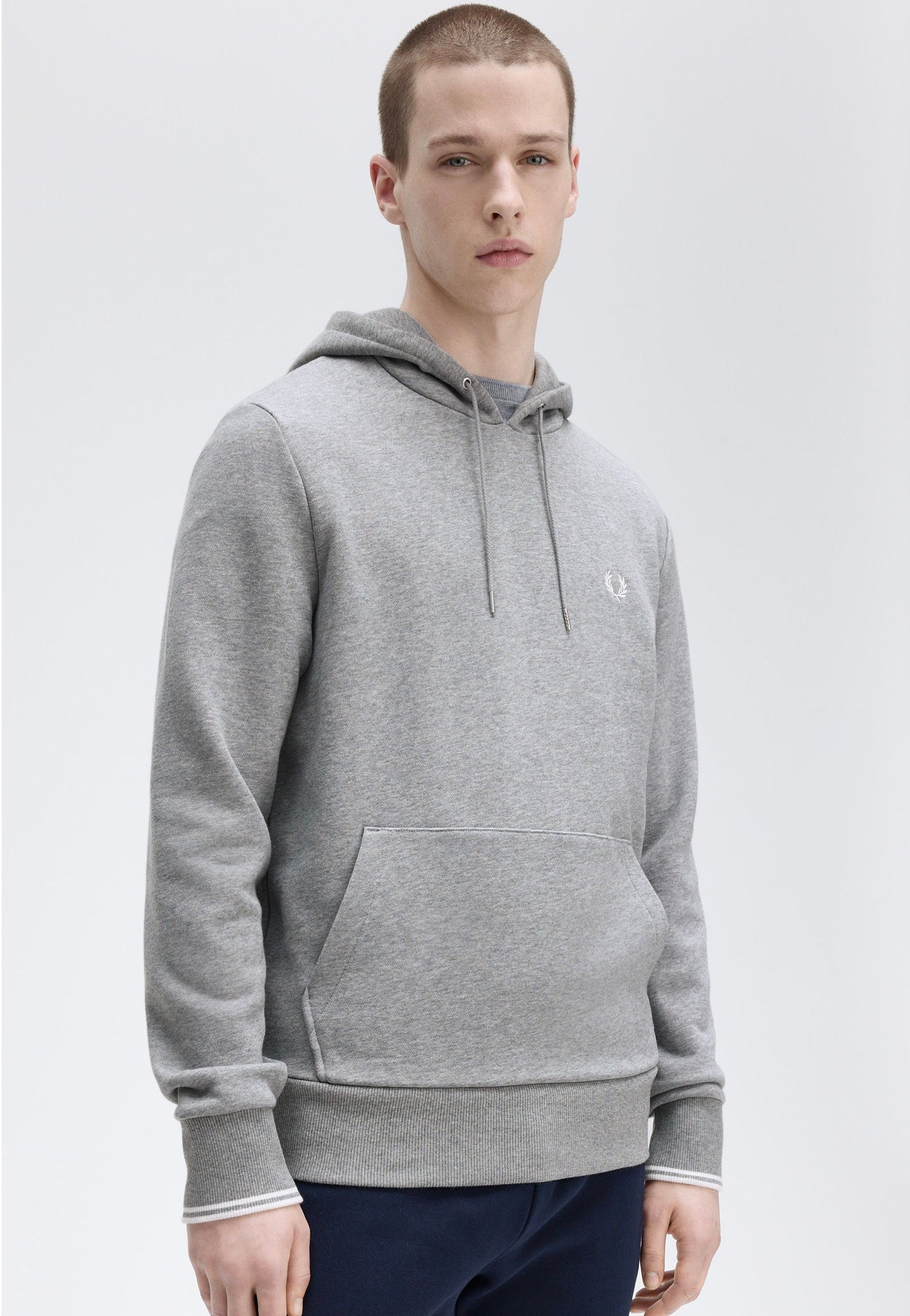 Fred Perry - Tipped Hooded Steel Marl - Hoodie | Men-Image
