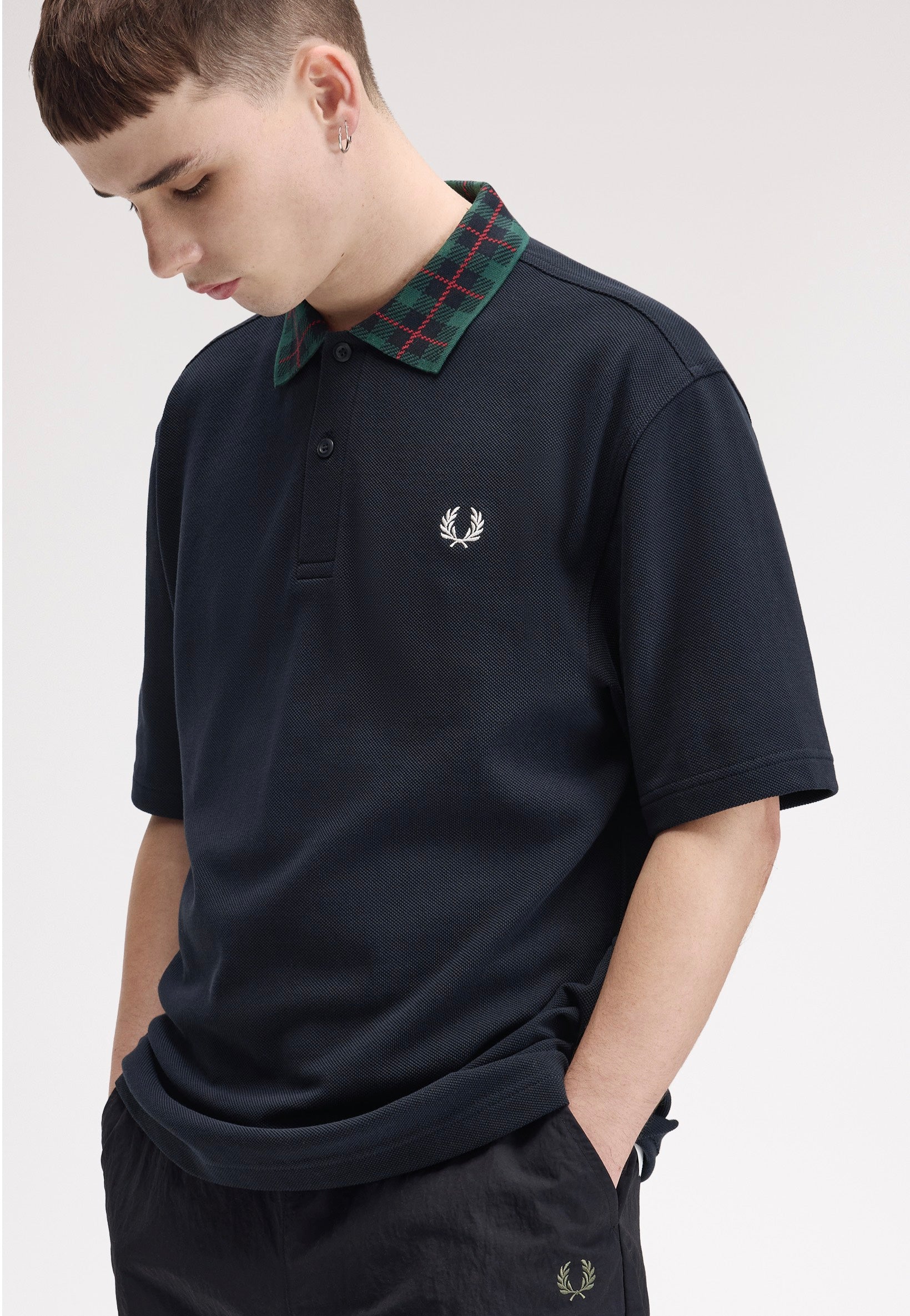 Fred Perry - Tartan Collar Navy - Polo | Men-Image