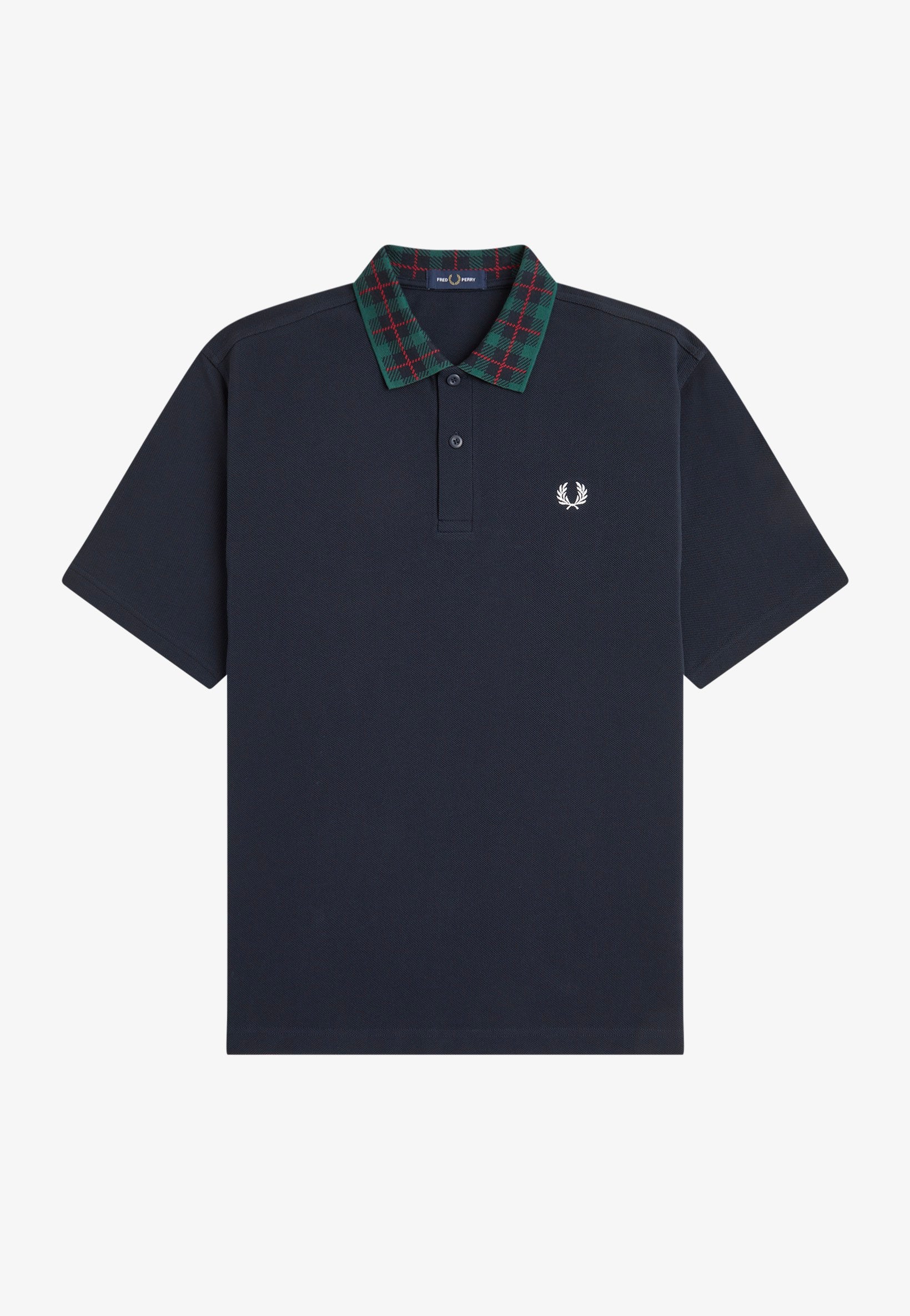 Fred Perry - Tartan Collar Navy - Polo | Men-Image