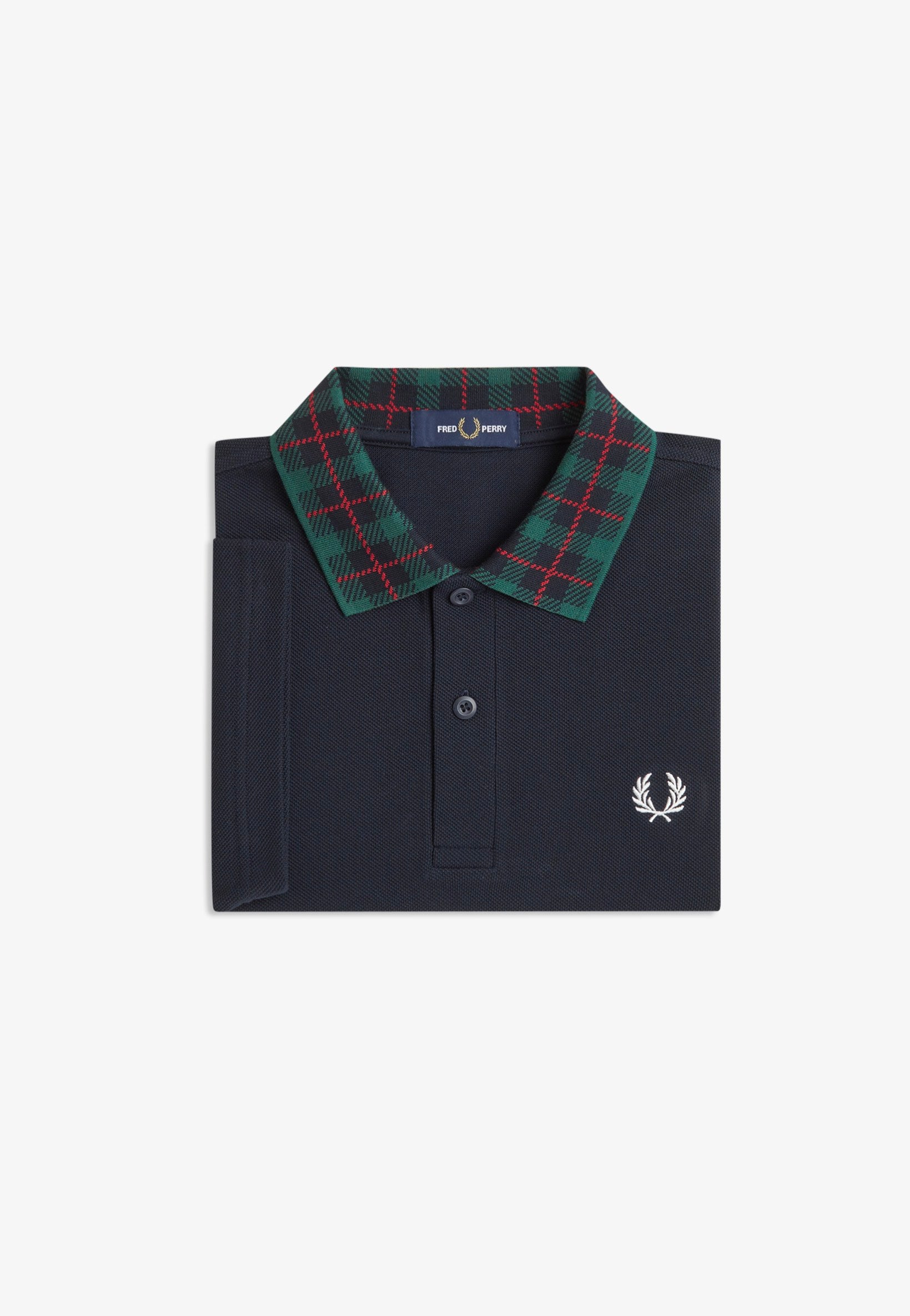 Fred Perry - Tartan Collar Navy - Polo | Men-Image