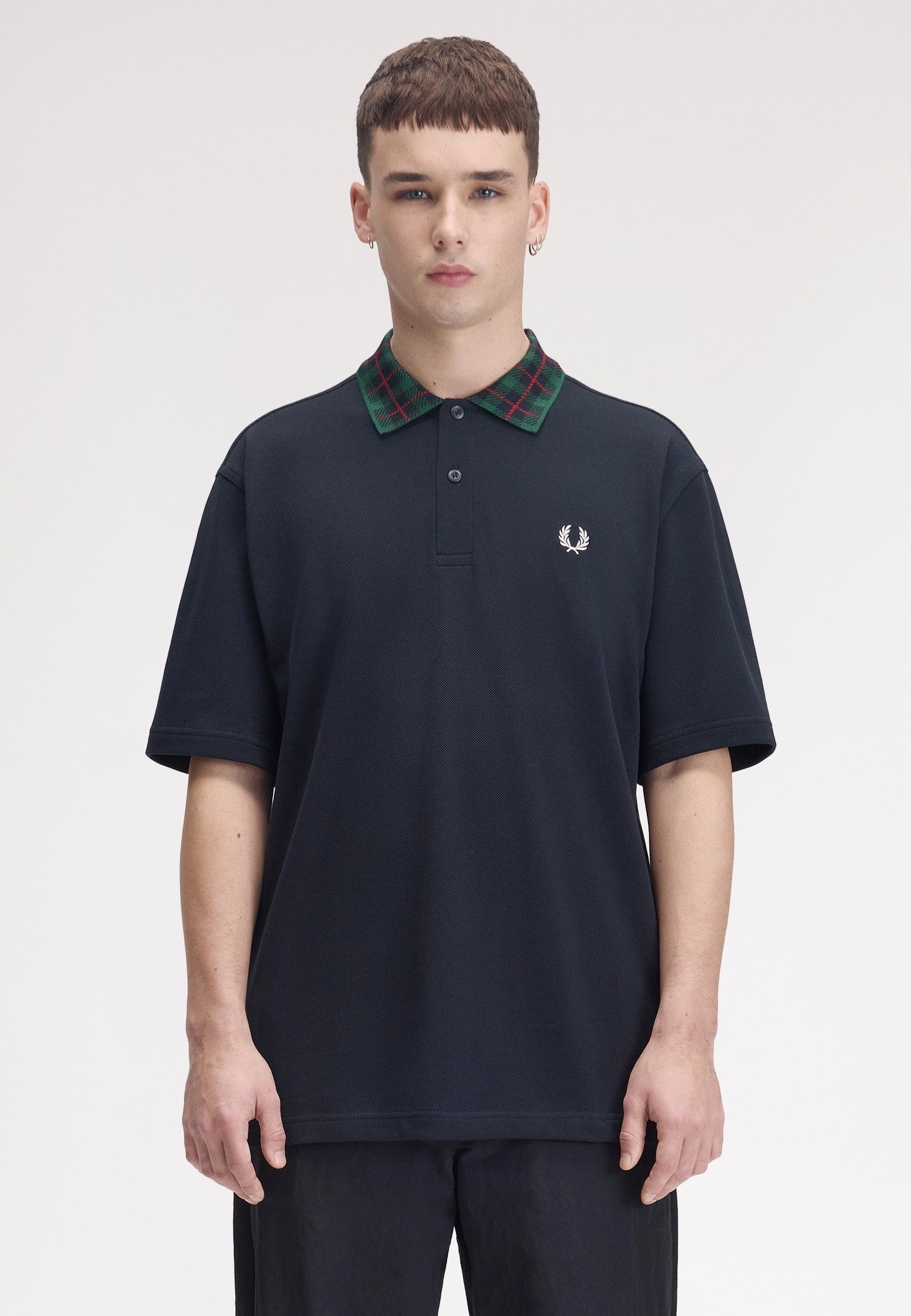 Fred Perry - Tartan Collar Navy - Polo | Men-Image