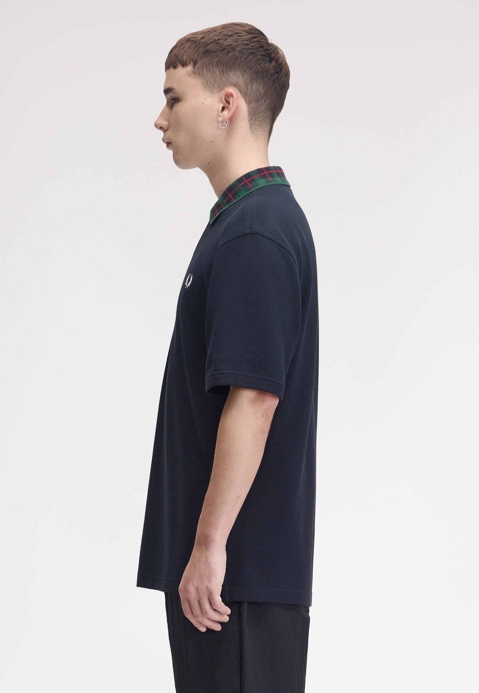 Fred Perry - Tartan Collar Navy - Polo | Men-Image