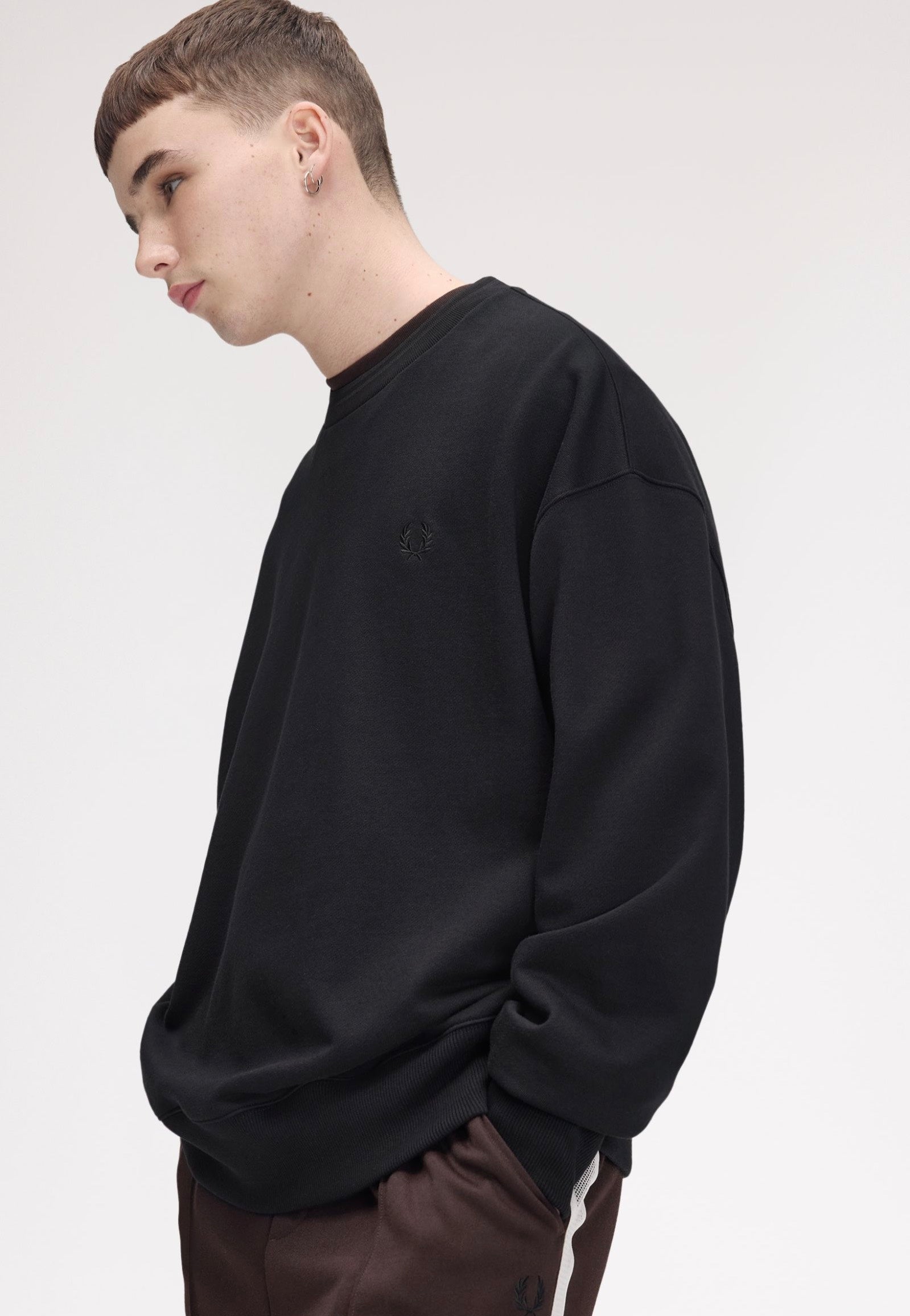 Fred Perry - Oversized Tipped Black - Sweater | Men-Image