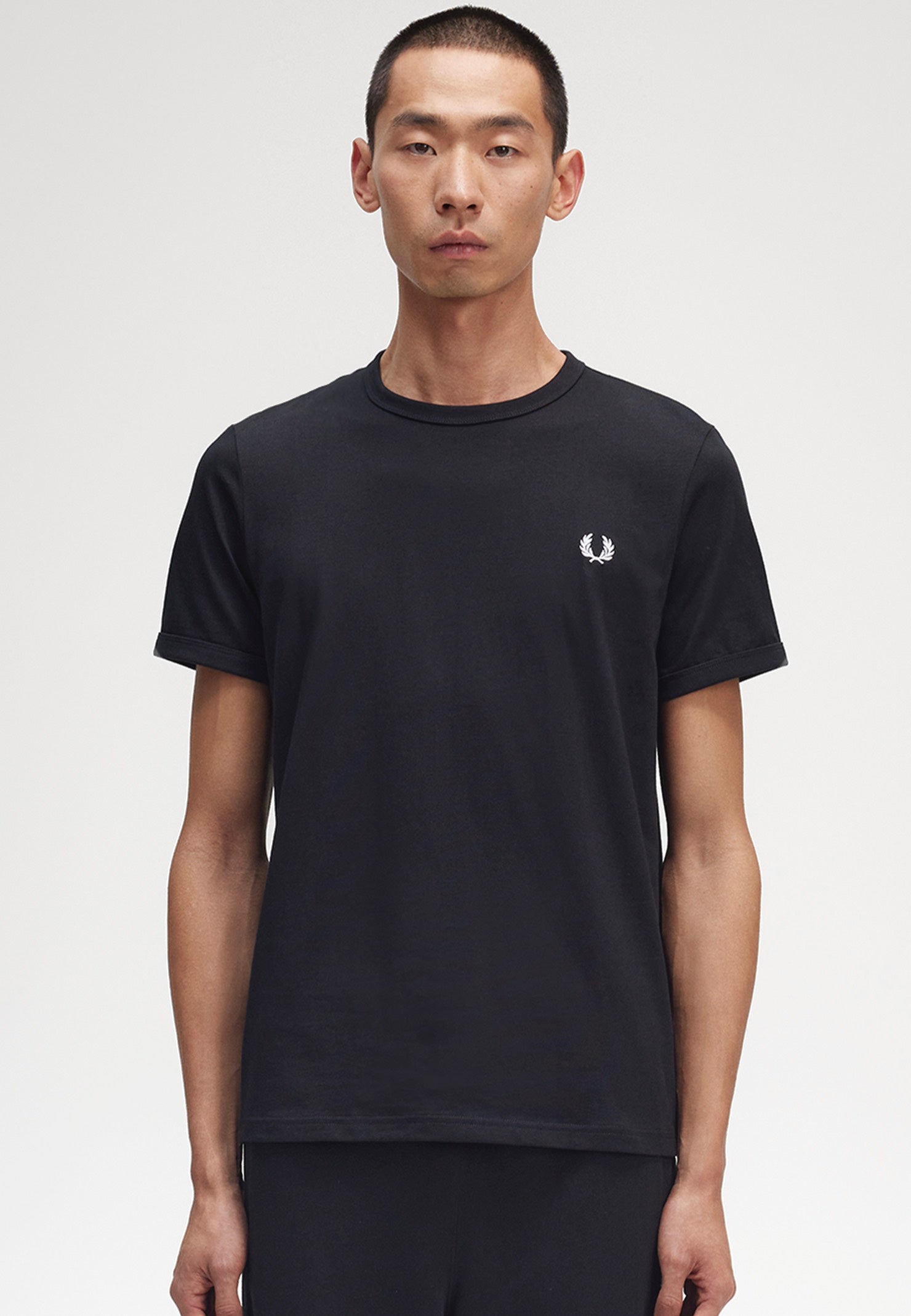 Fred Perry - Ringer Black - T-Shirt | Men-Image