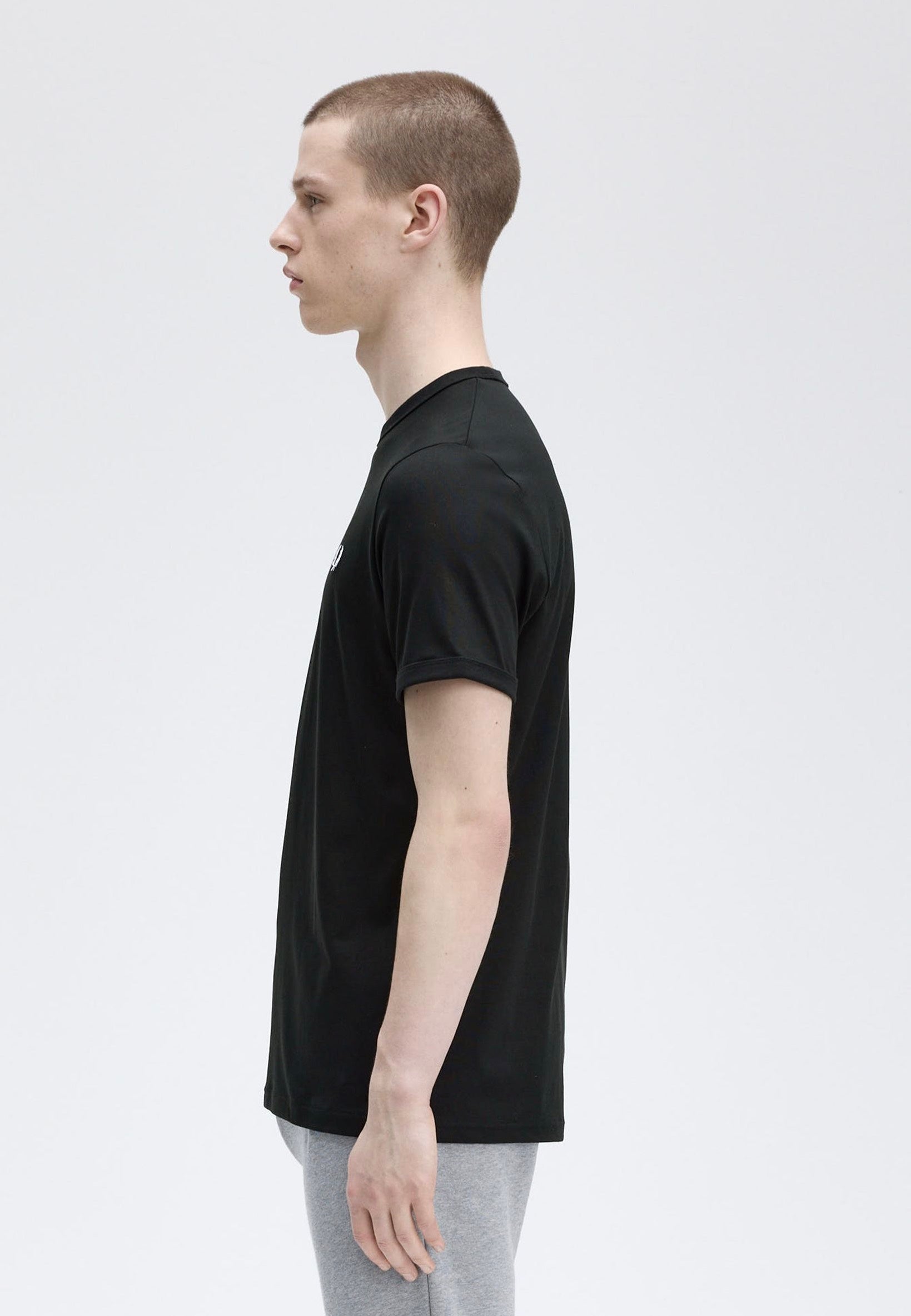 Fred Perry - Ringer Black - T-Shirt | Men-Image