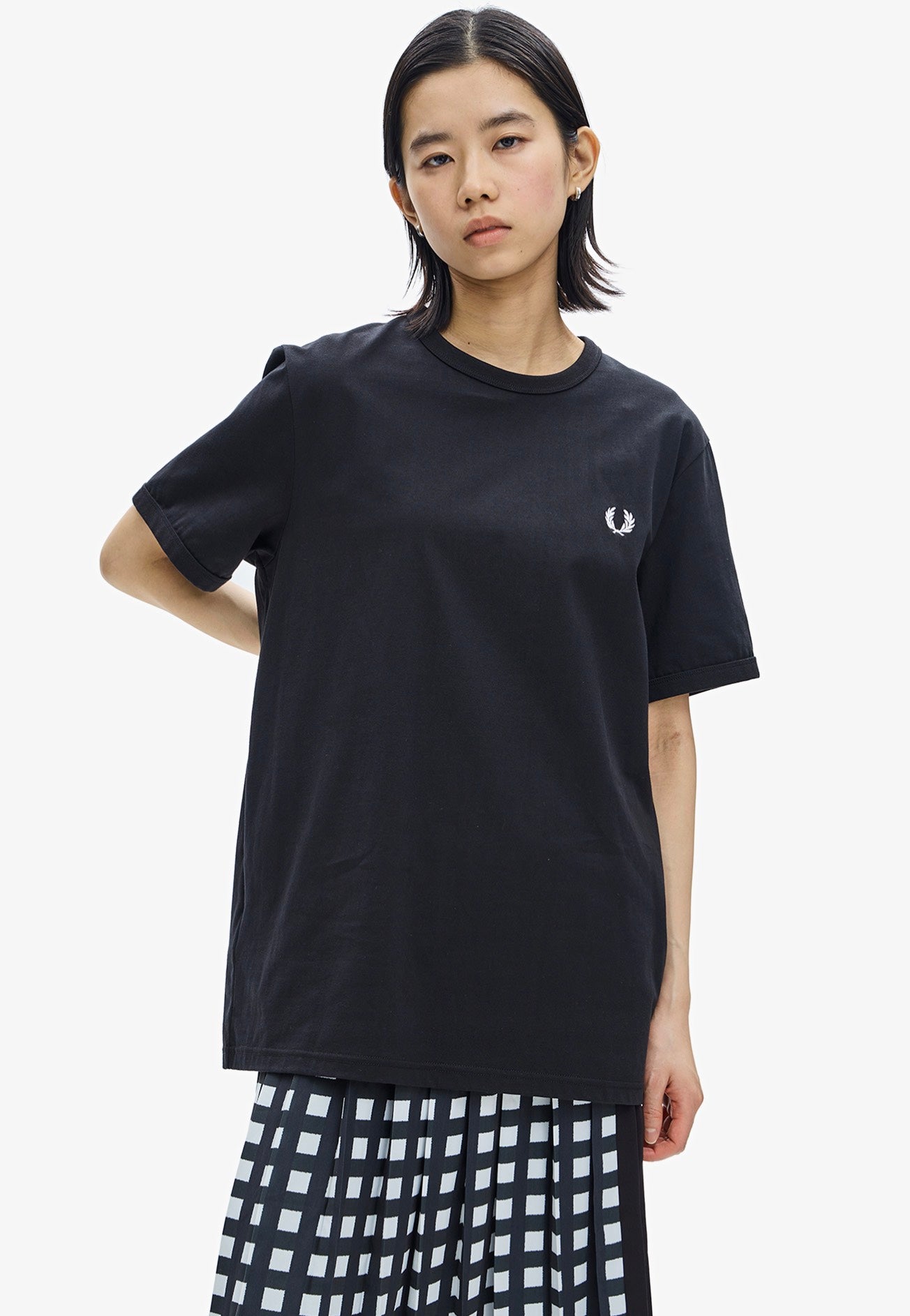 Fred Perry - Ringer Black - T-Shirt | Women-Image