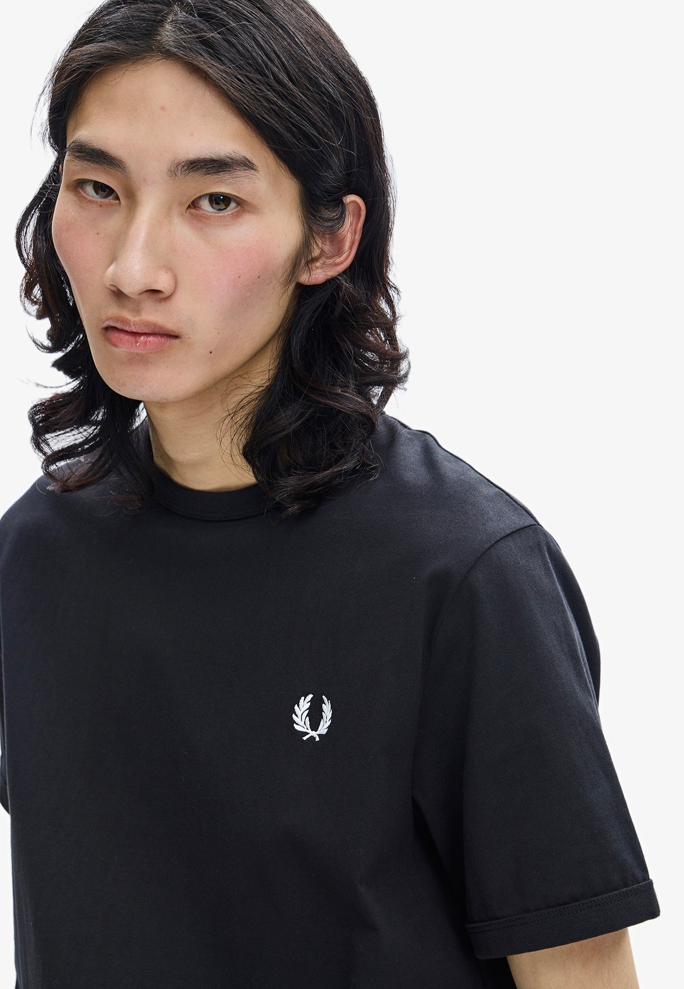 Fred Perry - Ringer Black - T-Shirt | Men-Image