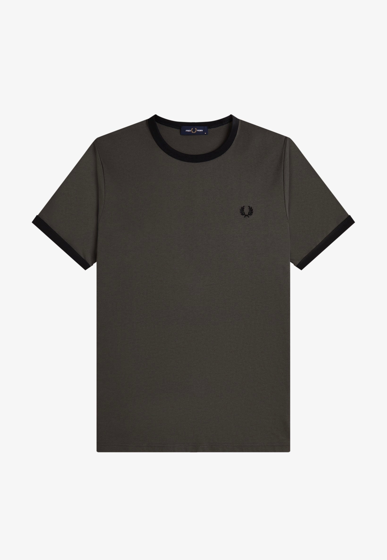Fred Perry - Ringer Field Green/Black - T-Shirt | Men-Image