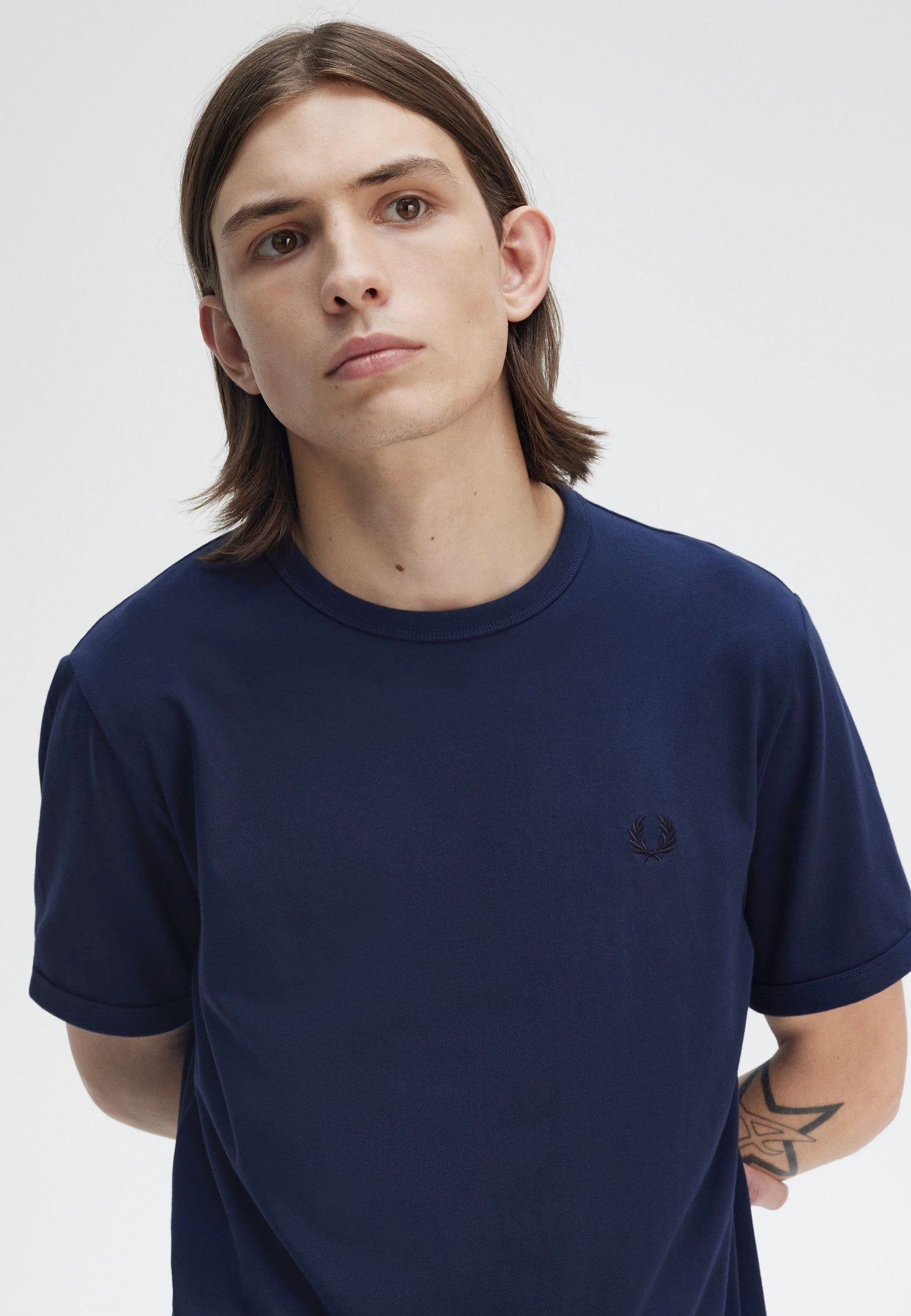 Fred Perry - Ringer Tennis Blue - T-Shirt | Men-Image