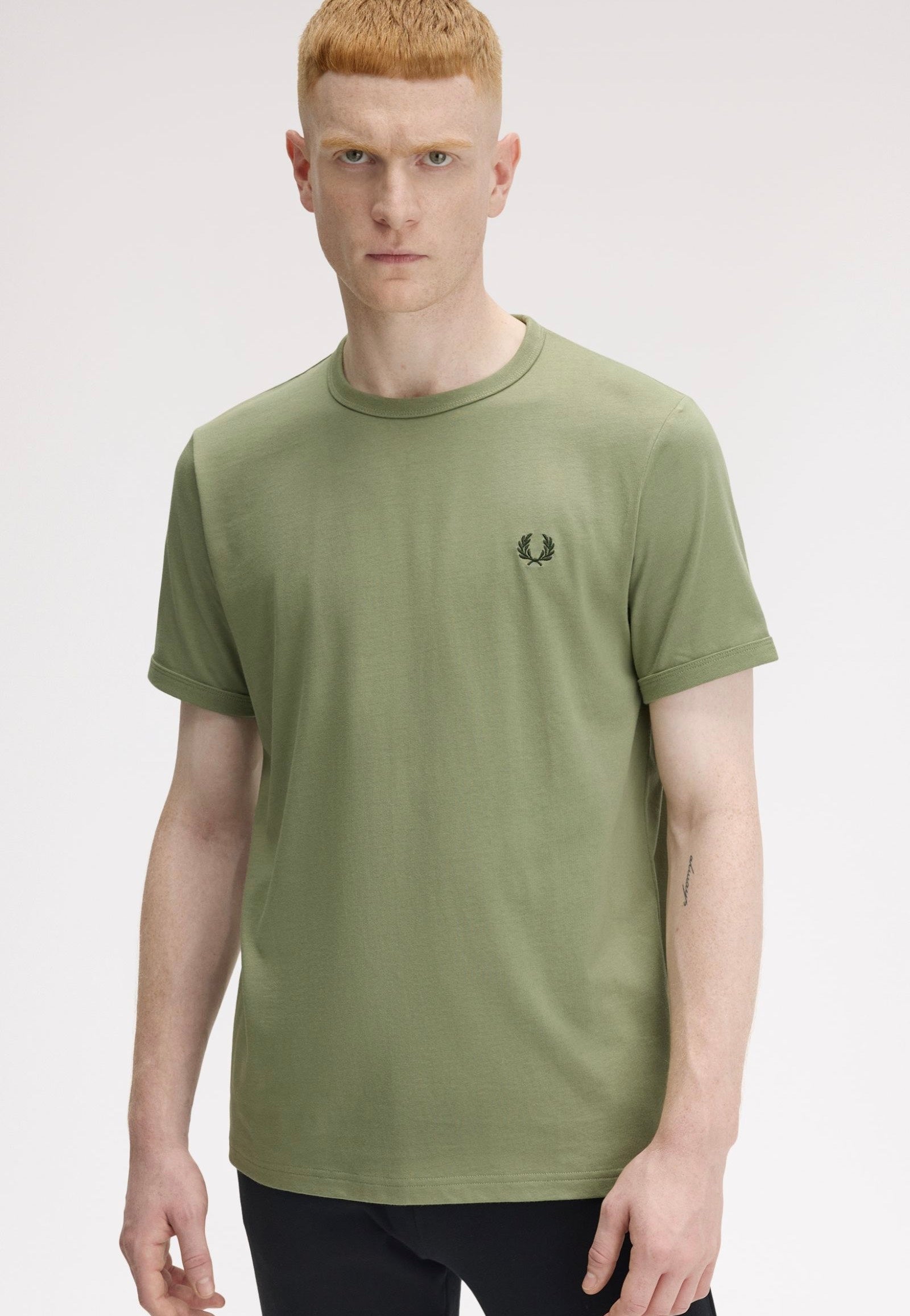 Fred Perry - Ringer Olive Mint - T-Shirt | Men-Image