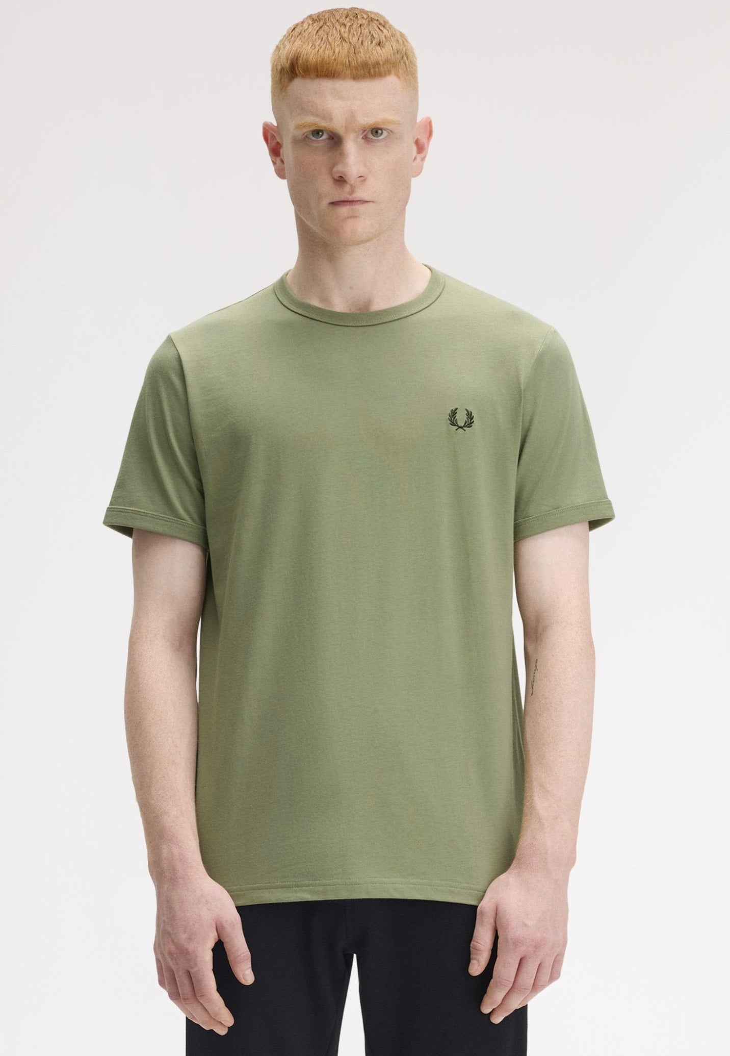 Fred Perry - Ringer Olive Mint - T-Shirt | Men-Image