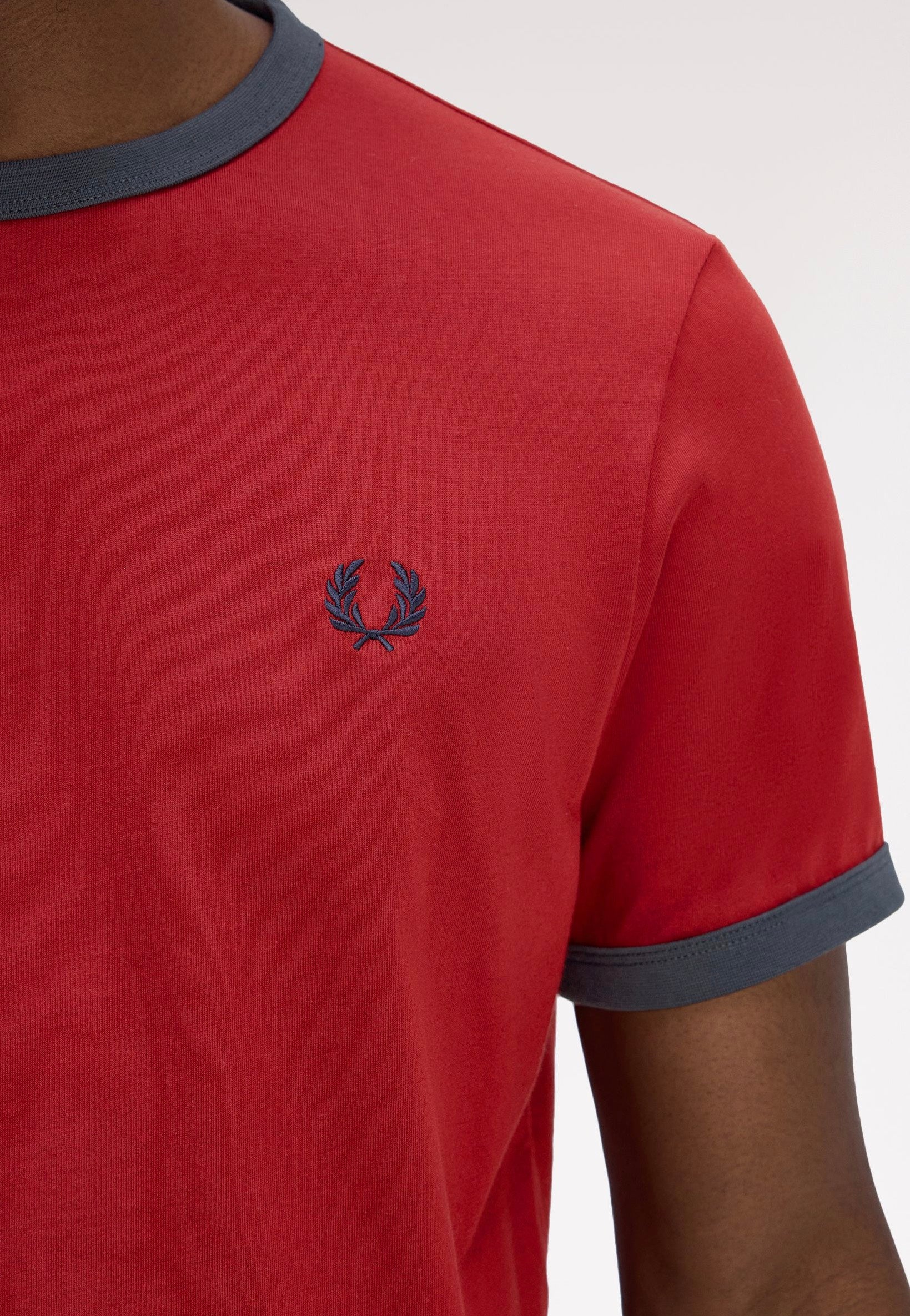 Fred Perry - Ringer Burnt Red/Navy - T-Shirt | Men-Image