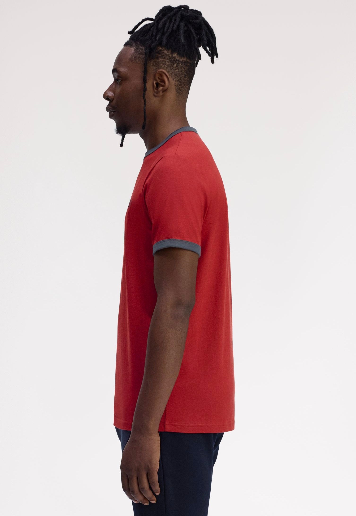 Fred Perry - Ringer Burnt Red/Navy - T-Shirt | Men-Image