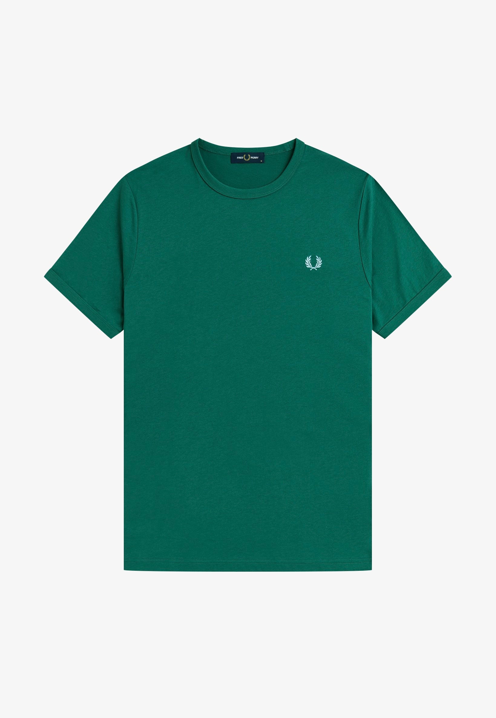 Fred Perry - Ringer Sport Green - T-Shirt | Men-Image