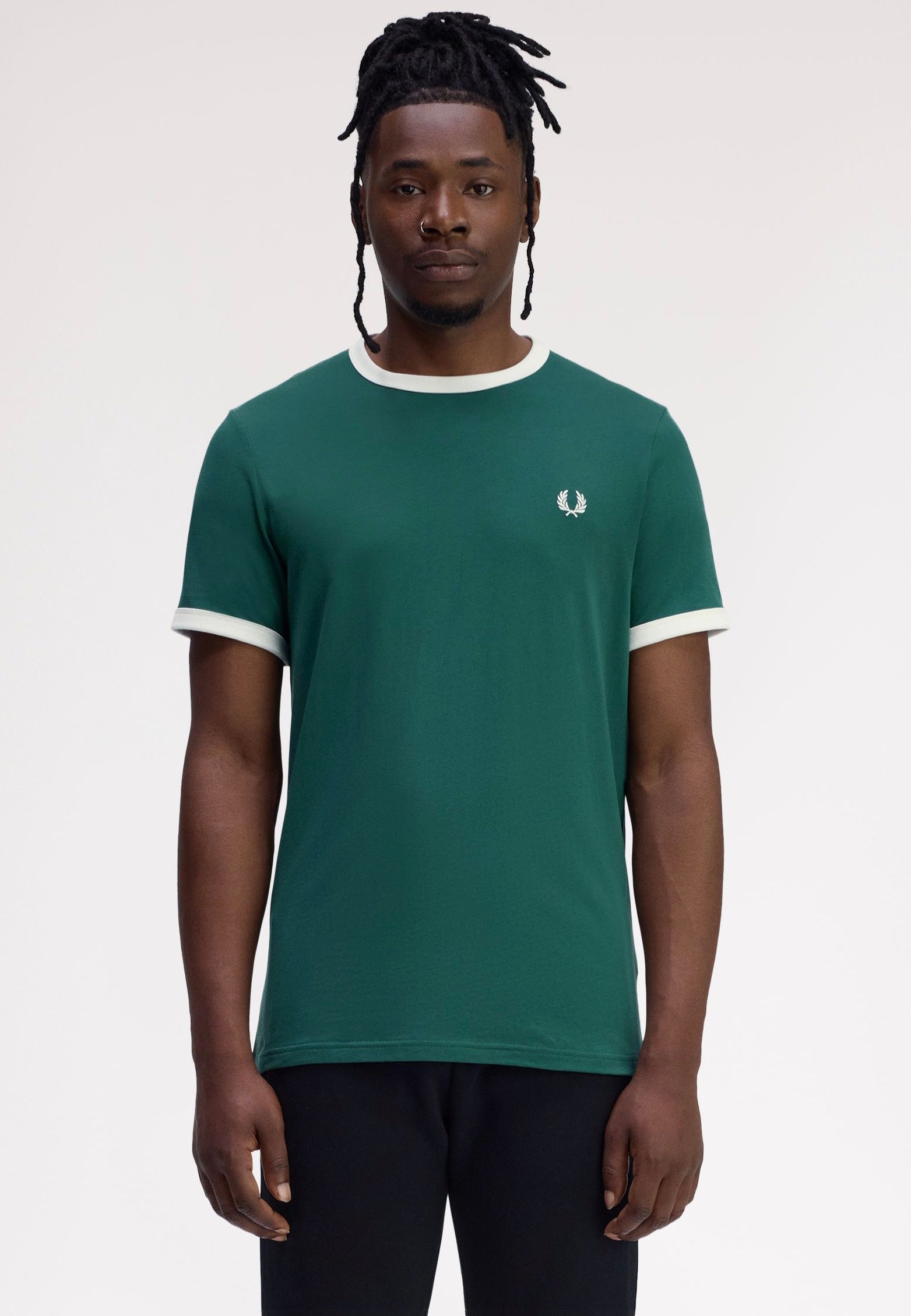 Fred Perry - Ringer Sport Green/Snow White - T-Shirt | Men-Image