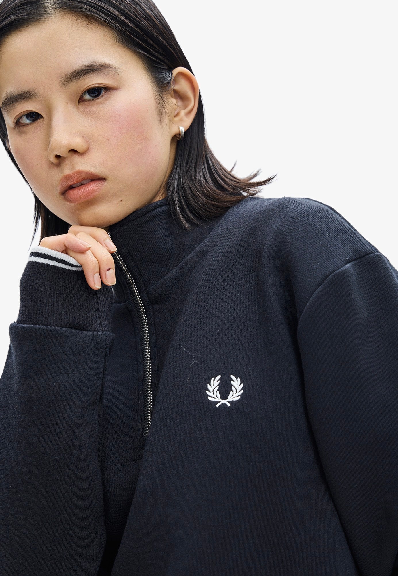 Fred Perry - Half Zip Black - Pullover | Women-Image