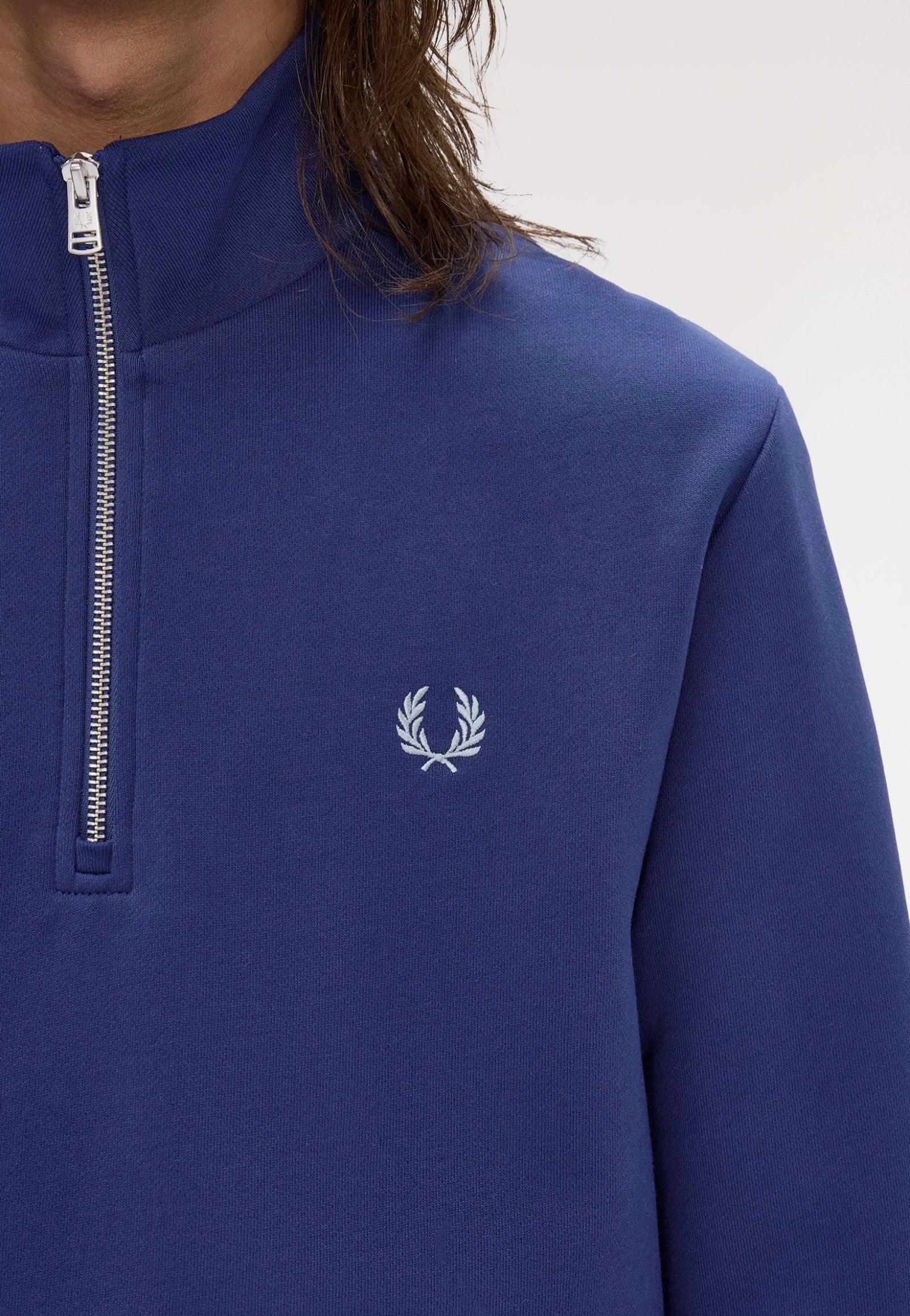 Fred Perry - Half Zip French Navy/Champions Gold/Stockport Blue - Sweater | Men-Image