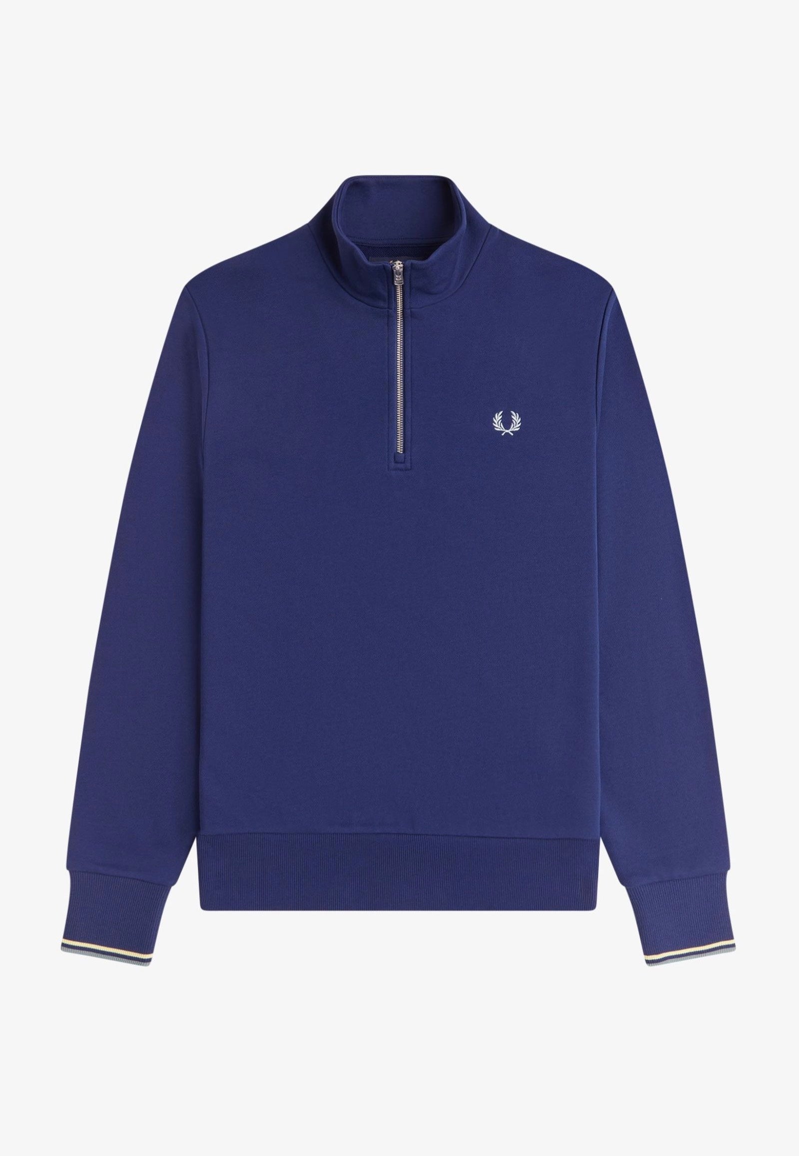 Fred Perry - Half Zip French Navy/Champions Gold/Stockport Blue - Sweater | Men-Image
