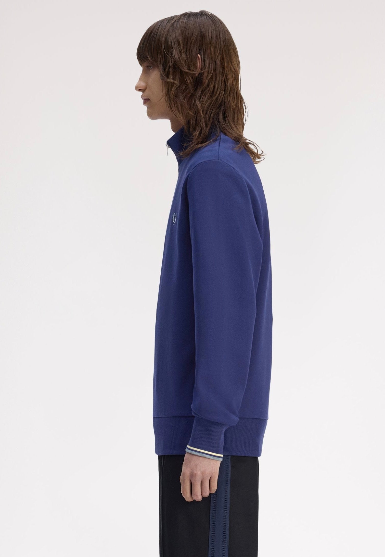 Fred Perry - Half Zip French Navy/Champions Gold/Stockport Blue - Sweater | Men-Image