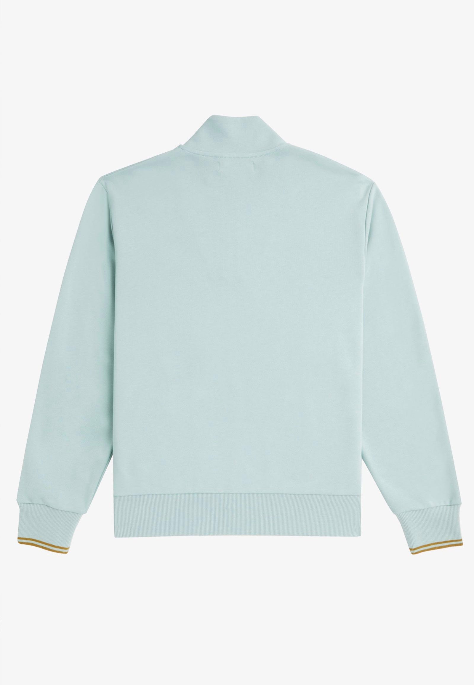Fred Perry - Half Zip Silver Blue/Dark Caramel - Sweater | Men-Image