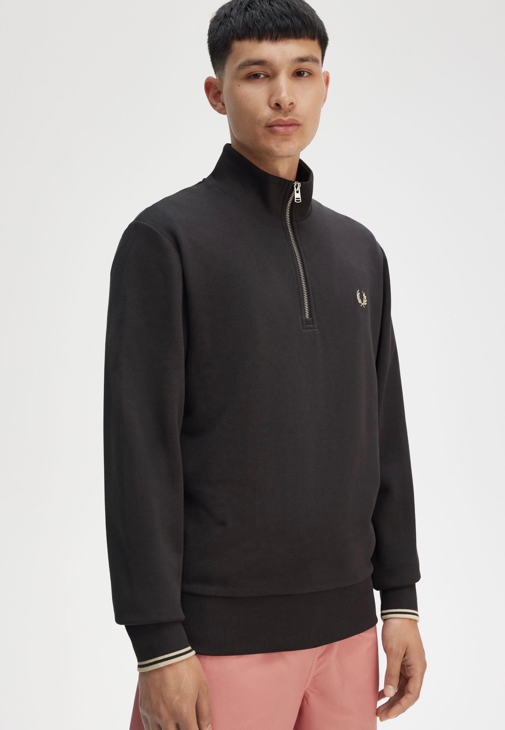 Fred Perry - Half Zip Anchor Grey/Oatmeal - Sweater | Men-Image