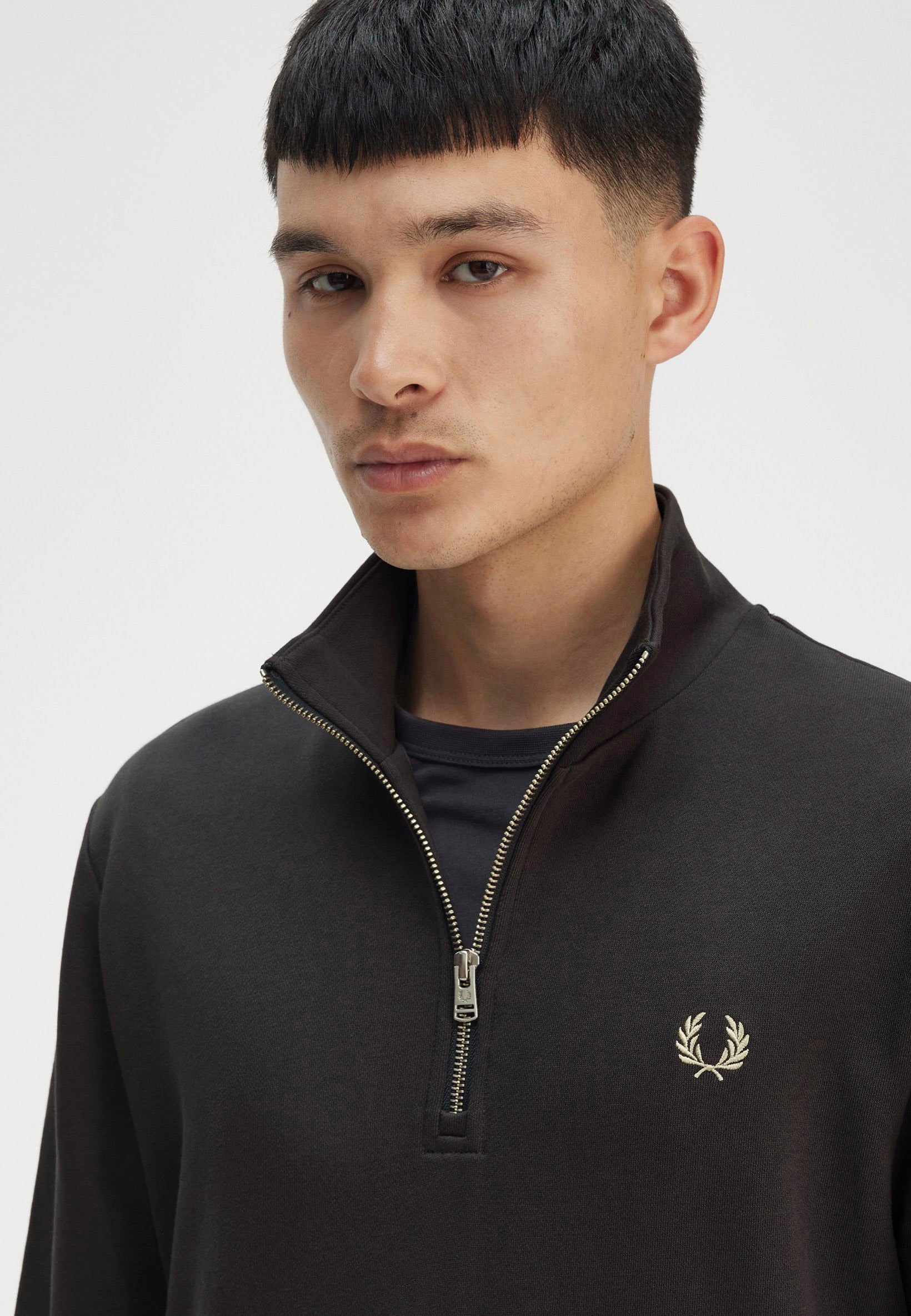 Fred Perry - Half Zip Anchor Grey/Oatmeal - Sweater | Men-Image