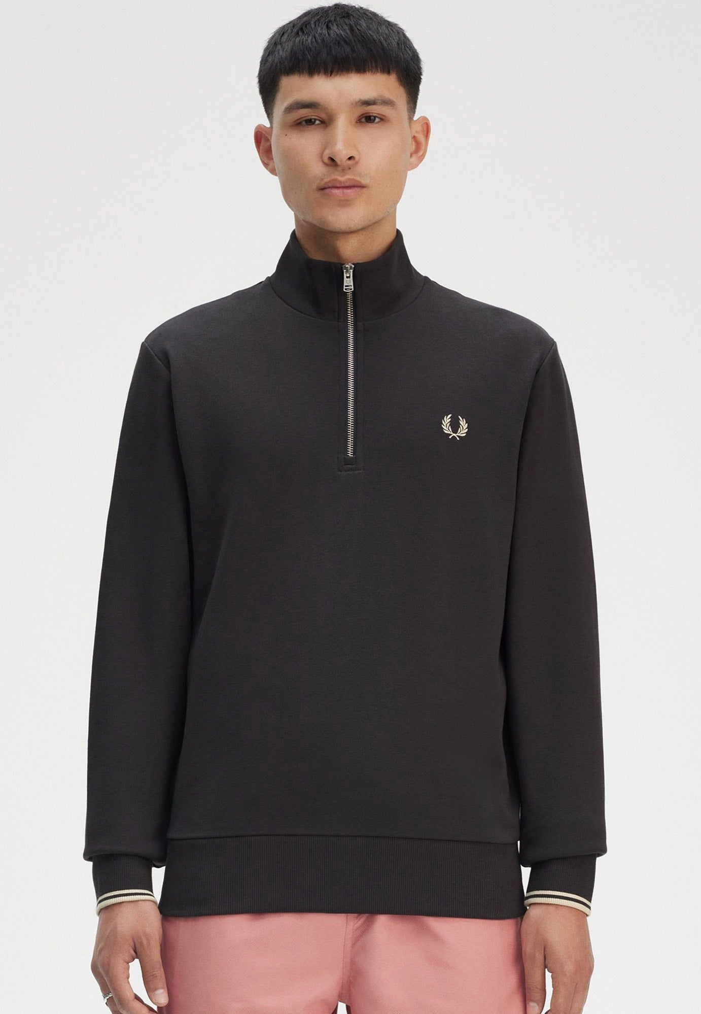 Fred Perry - Half Zip Anchor Grey/Oatmeal - Sweater | Men-Image