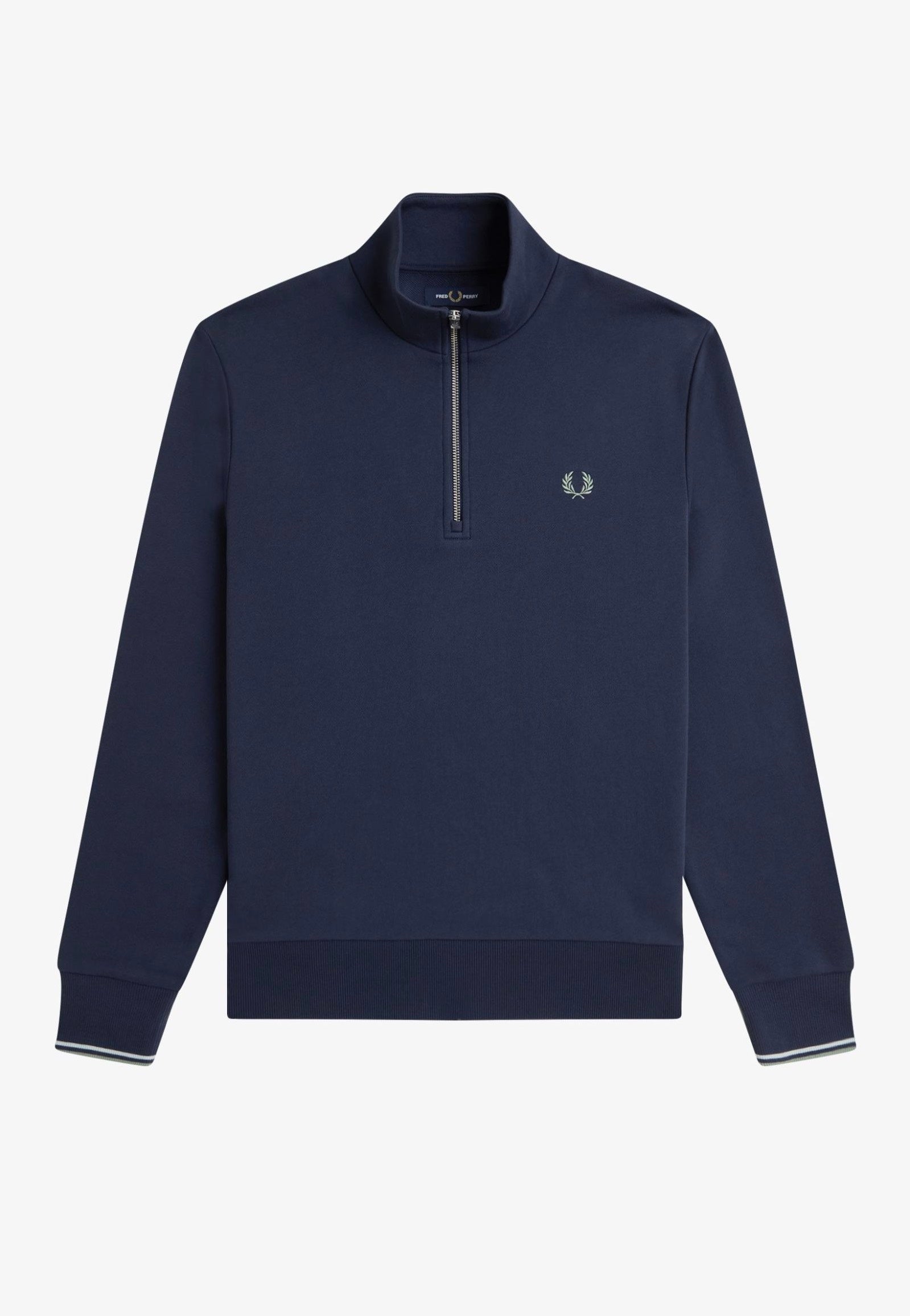 Fred Perry - Half Zip Sweatshirt Dark Airforce/Light Ice/Bayleaf - Sweater | Men-Image