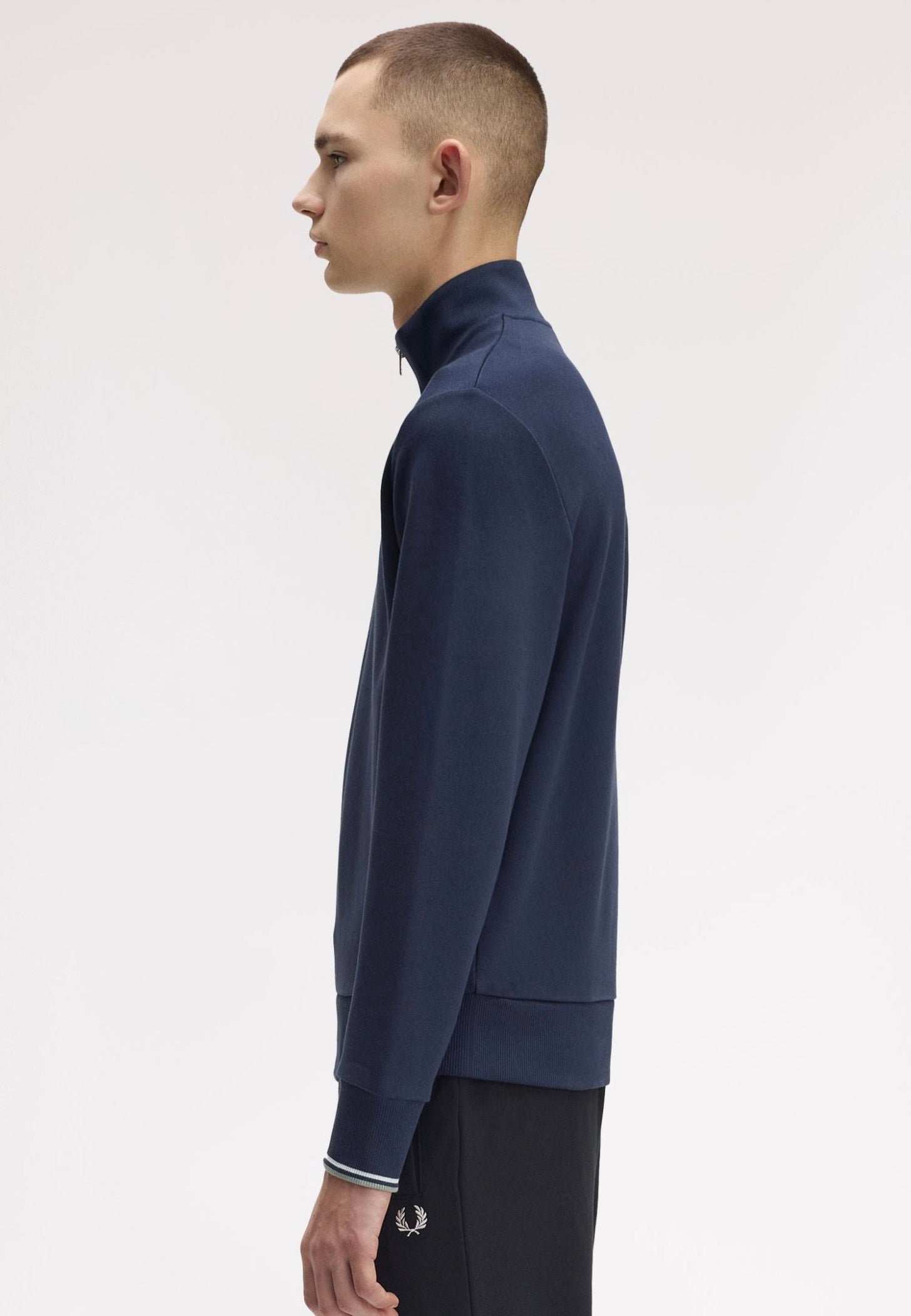 Fred Perry - Half Zip Sweatshirt Dark Airforce/Light Ice/Bayleaf - Sweater | Men-Image
