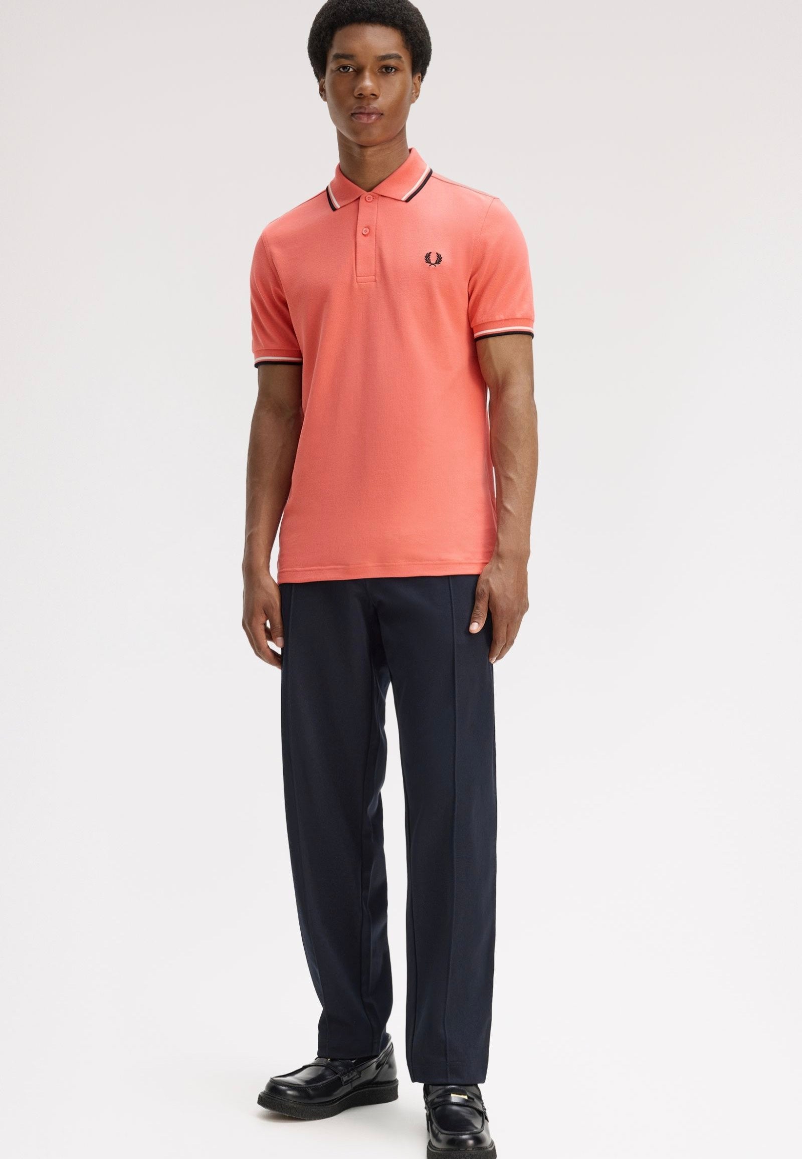 Fred Perry - Twin Tipped Strawberry Cream/Ecru/Black - Polo | Men-Image