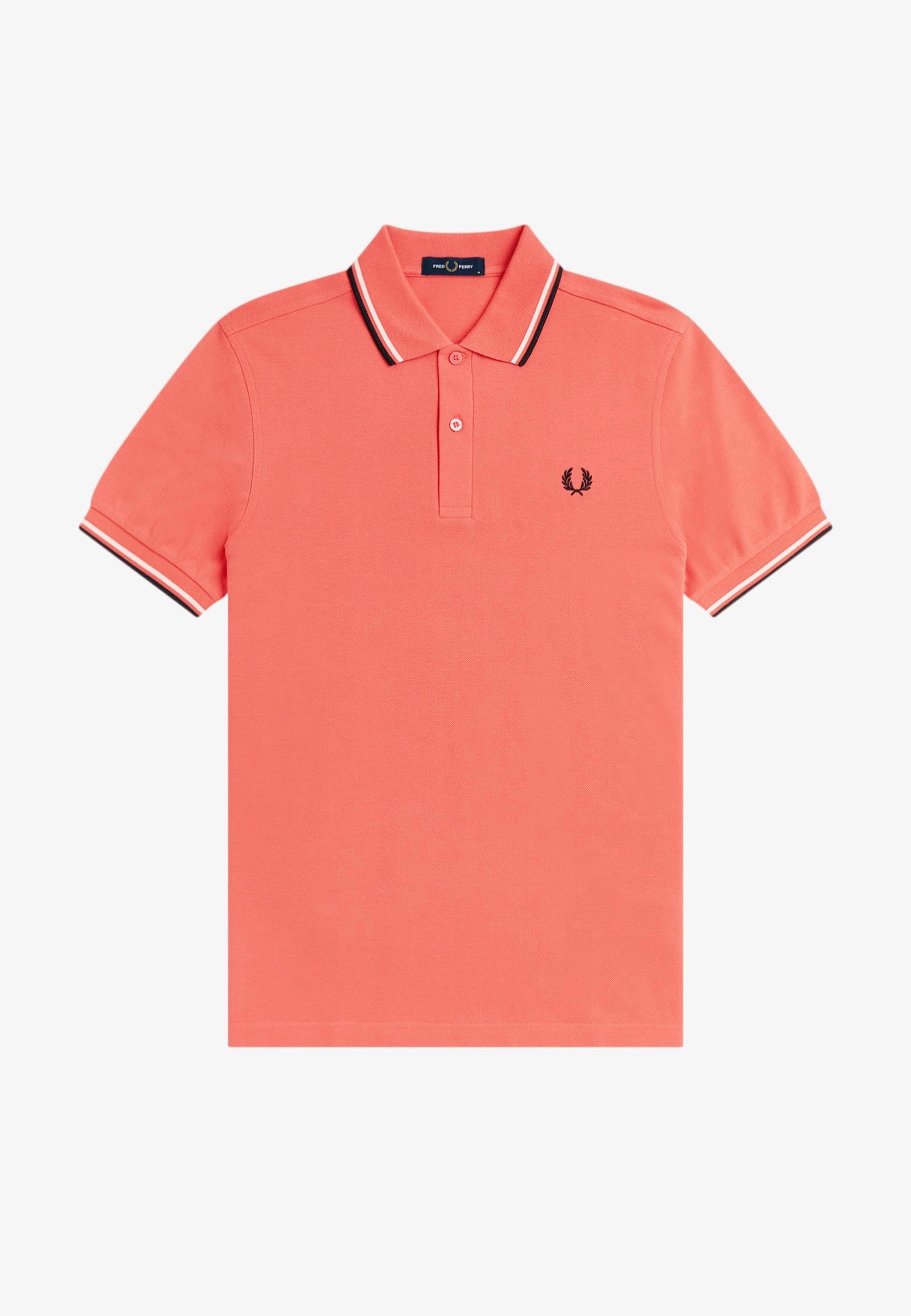 Fred Perry - Twin Tipped Strawberry Cream/Ecru/Black - Polo | Men-Image