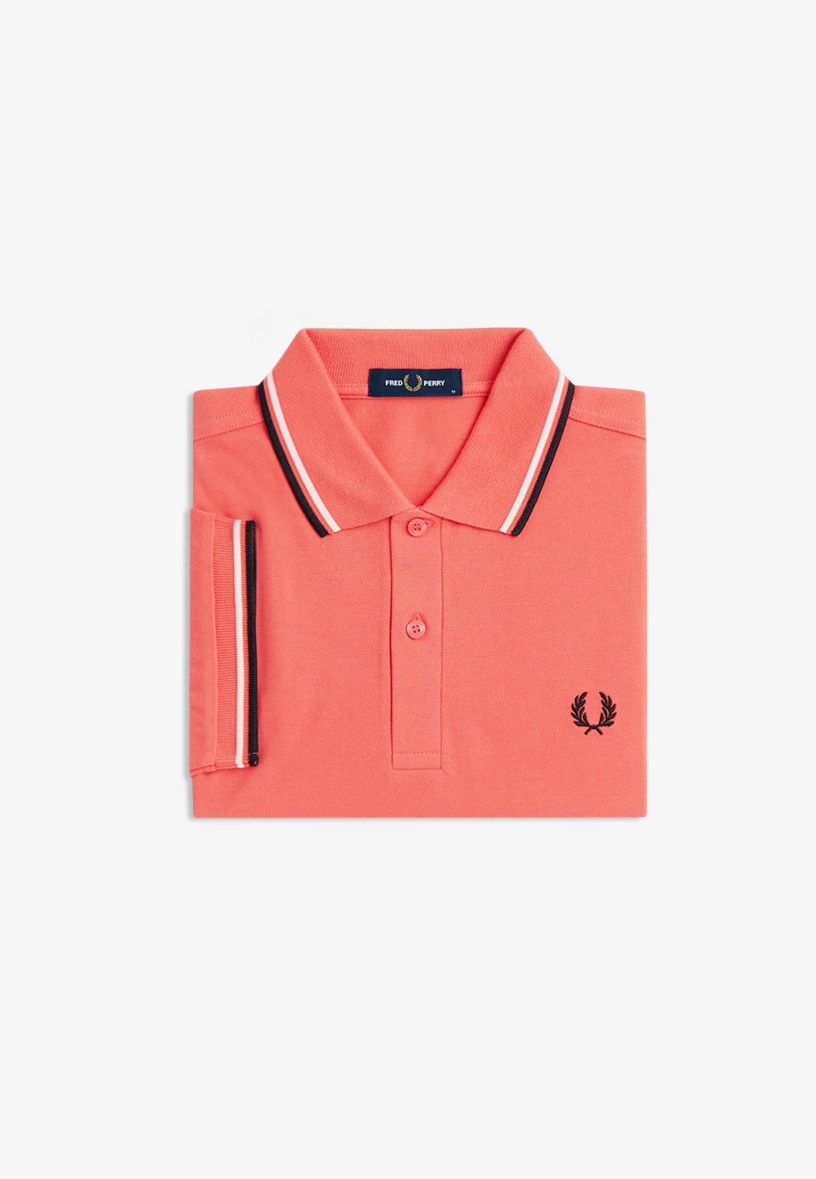 Fred Perry - Twin Tipped Strawberry Cream/Ecru/Black - Polo | Men-Image