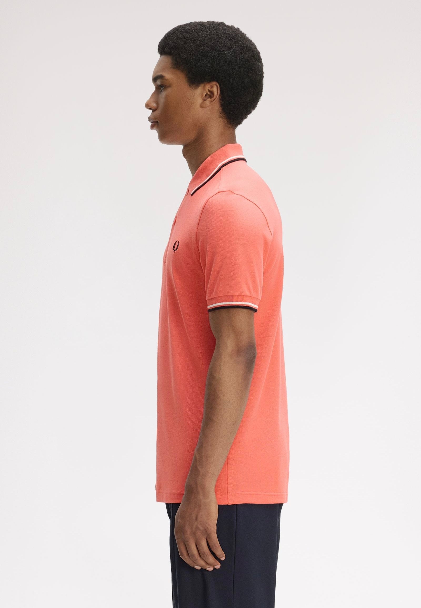 Fred Perry - Twin Tipped Strawberry Cream/Ecru/Black - Polo | Men-Image