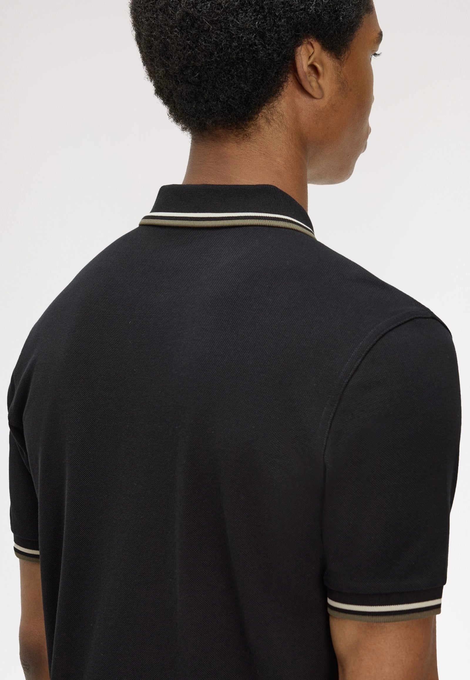 Fred Perry - Twin Tipped Black/Oatmeal/Laurel Wreath Green - Polo | Men-Image