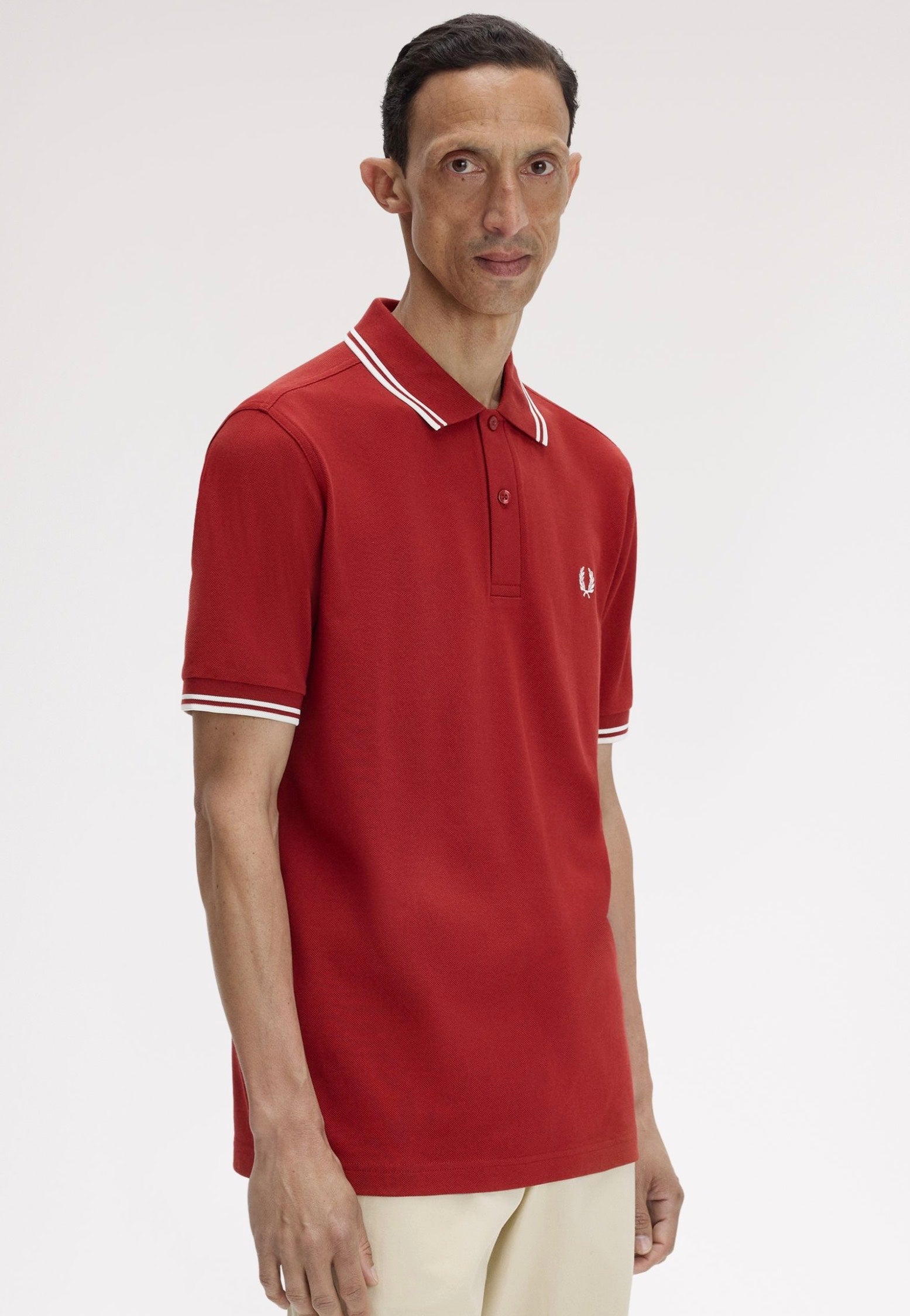 Fred Perry - Twin Tipped Burnt Red/Snow White/Snow White - Polo | Men-Image