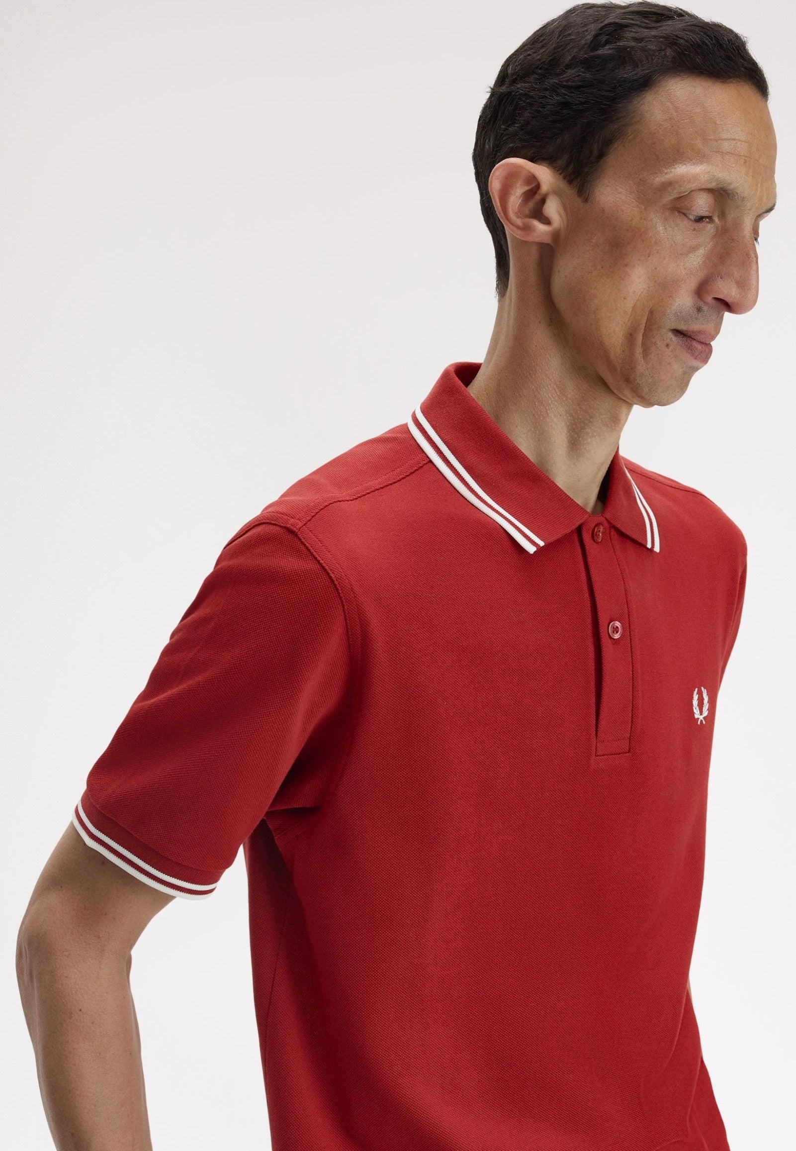 Fred Perry - Twin Tipped Burnt Red/Snow White/Snow White - Polo | Men-Image