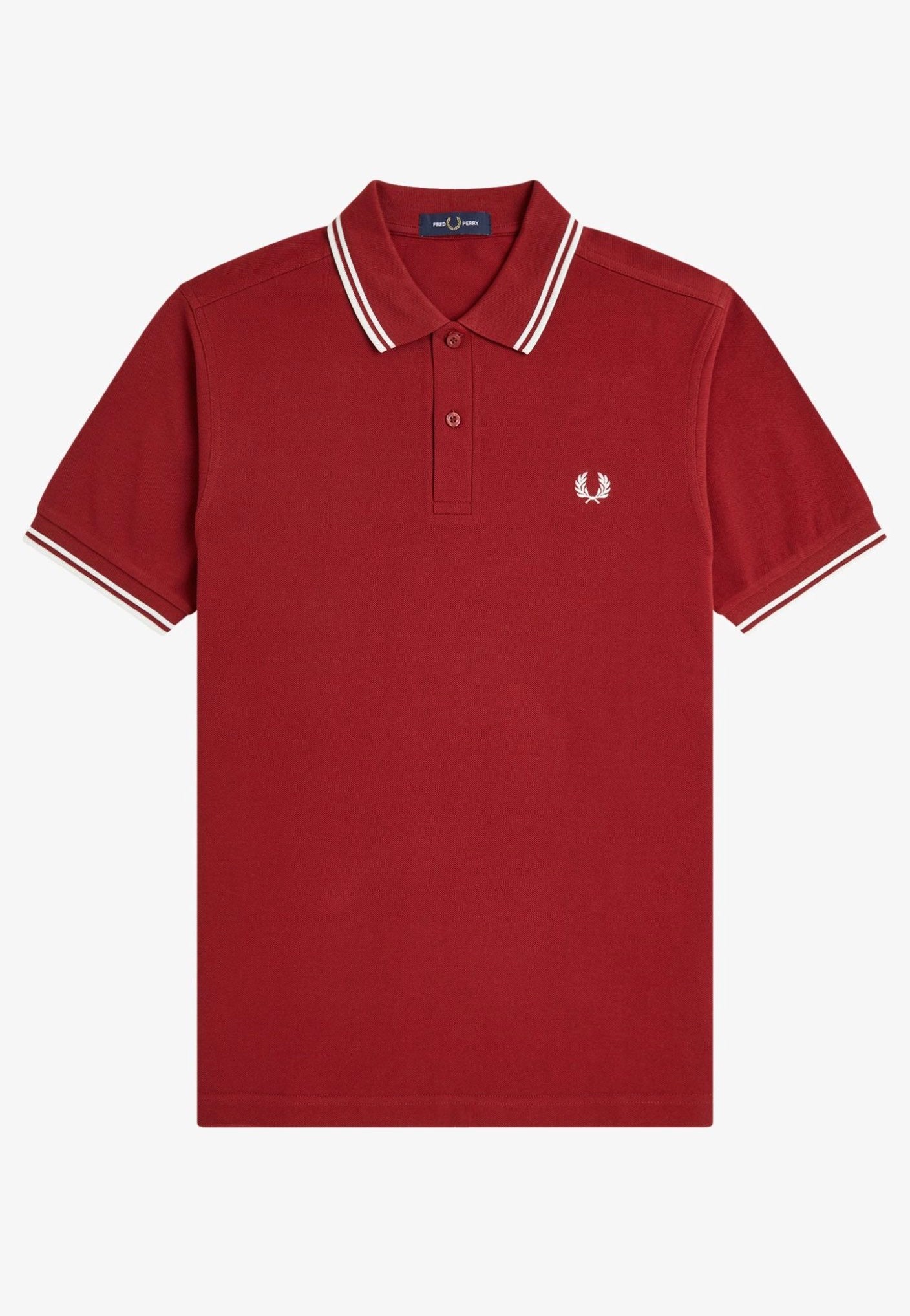 Fred Perry - Twin Tipped Burnt Red/Snow White/Snow White - Polo | Men-Image