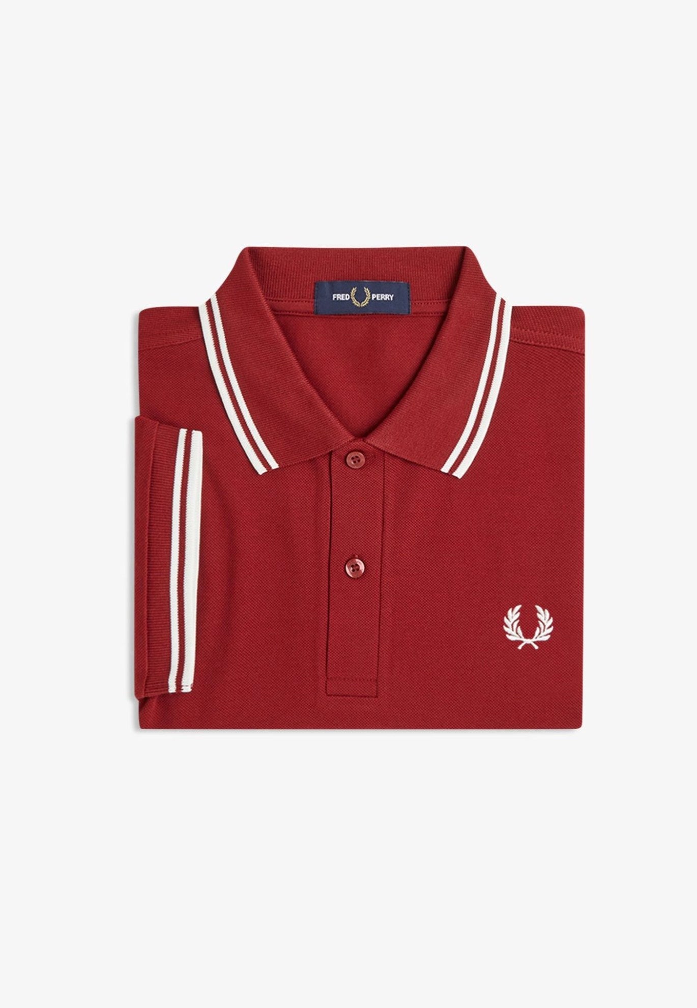 Fred Perry - Twin Tipped Burnt Red/Snow White/Snow White - Polo | Men-Image