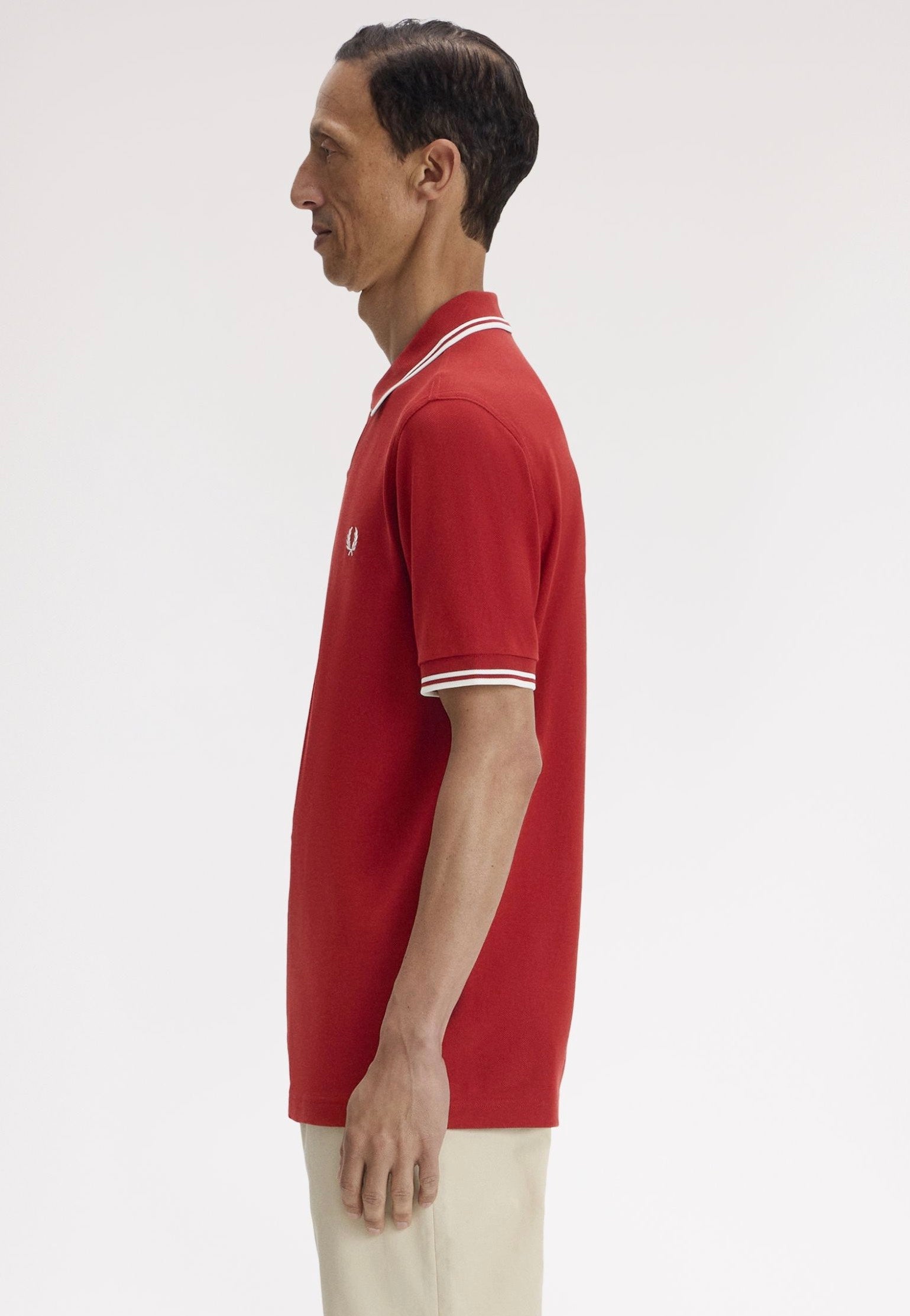 Fred Perry - Twin Tipped Burnt Red/Snow White/Snow White - Polo | Men-Image