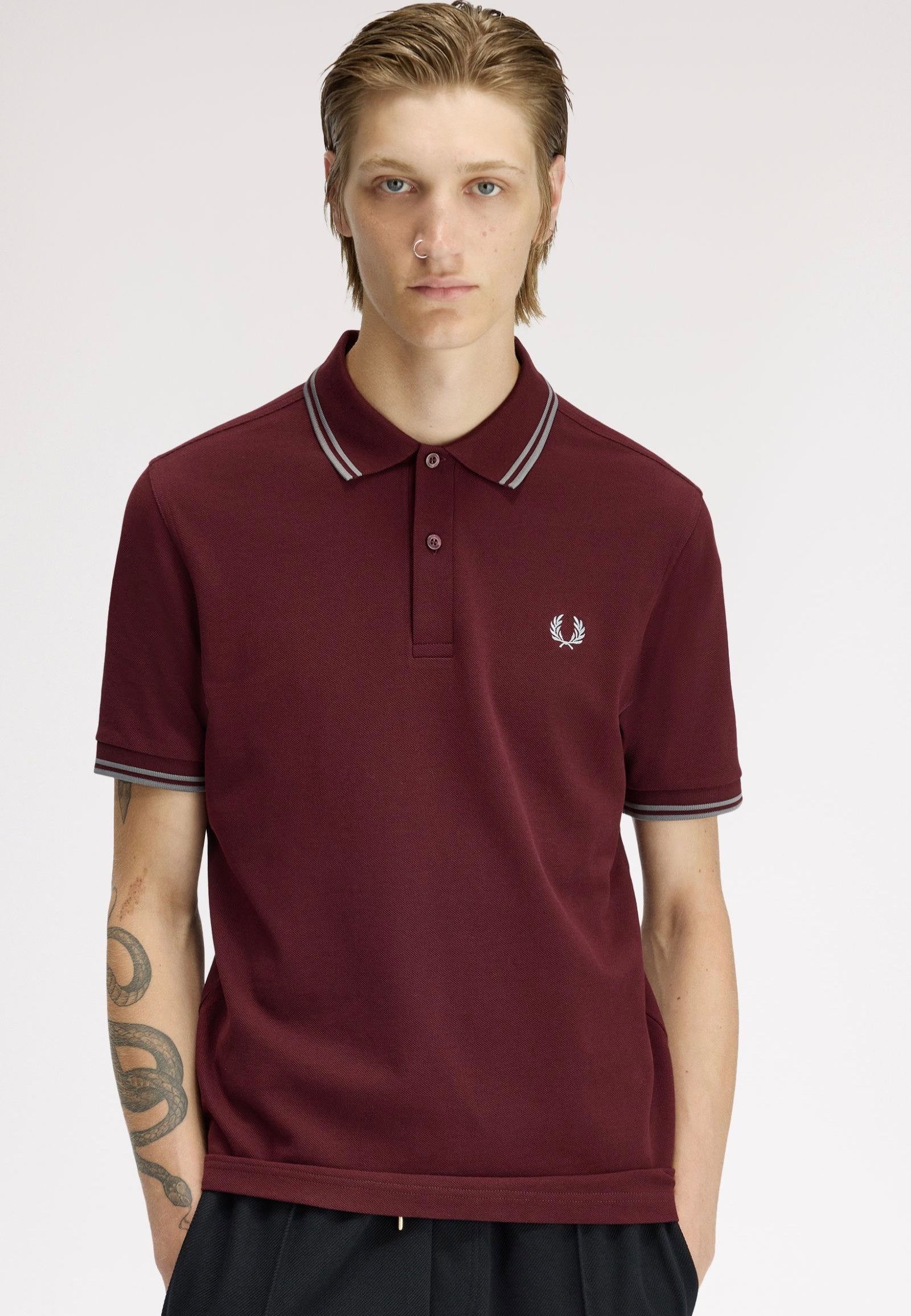 Fred Perry - Twin Tipped OxBlood/Stortport Blue/Stockport Blue - Polo | Men-Image