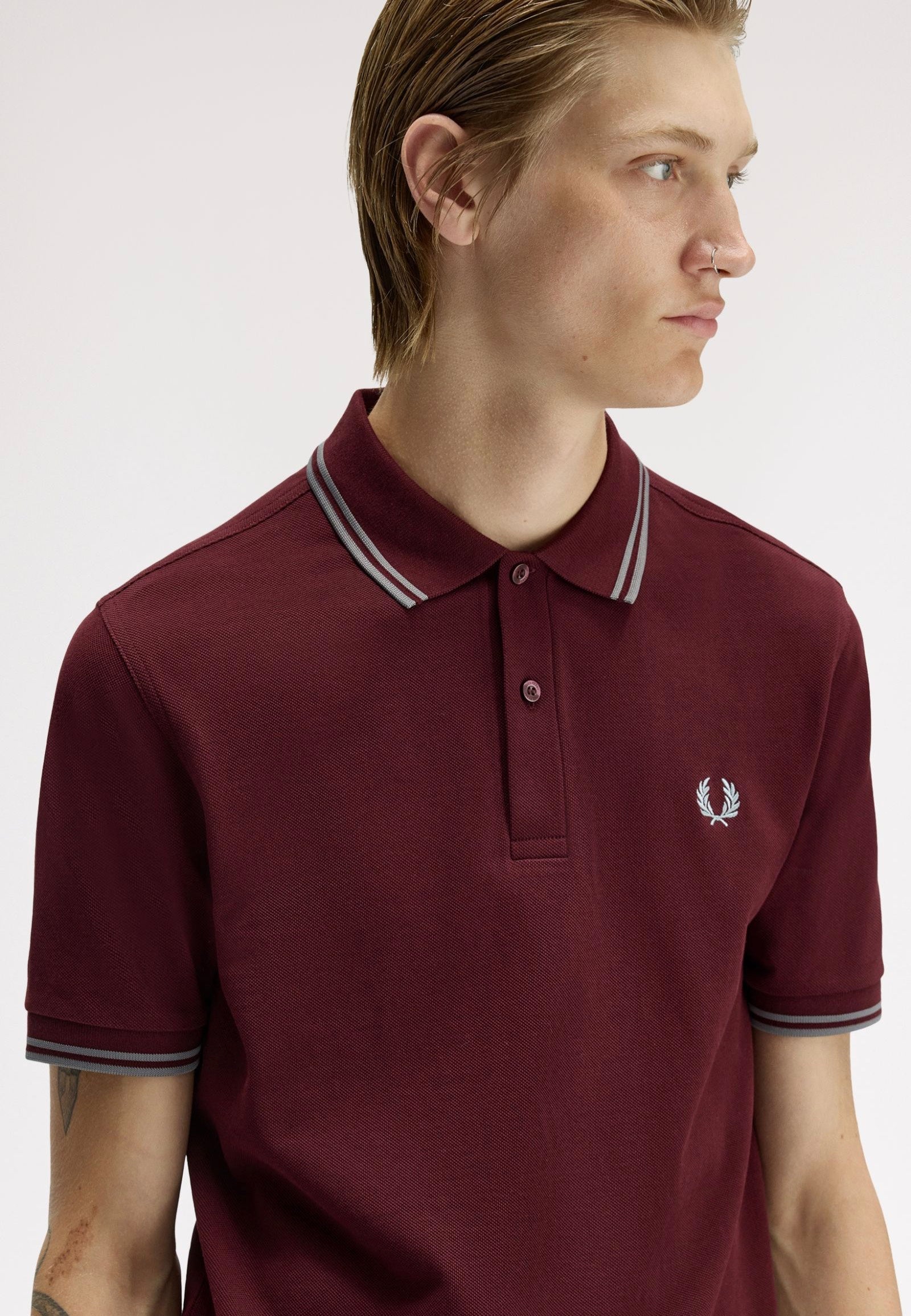 Fred Perry - Twin Tipped OxBlood/Stortport Blue/Stockport Blue - Polo | Men-Image