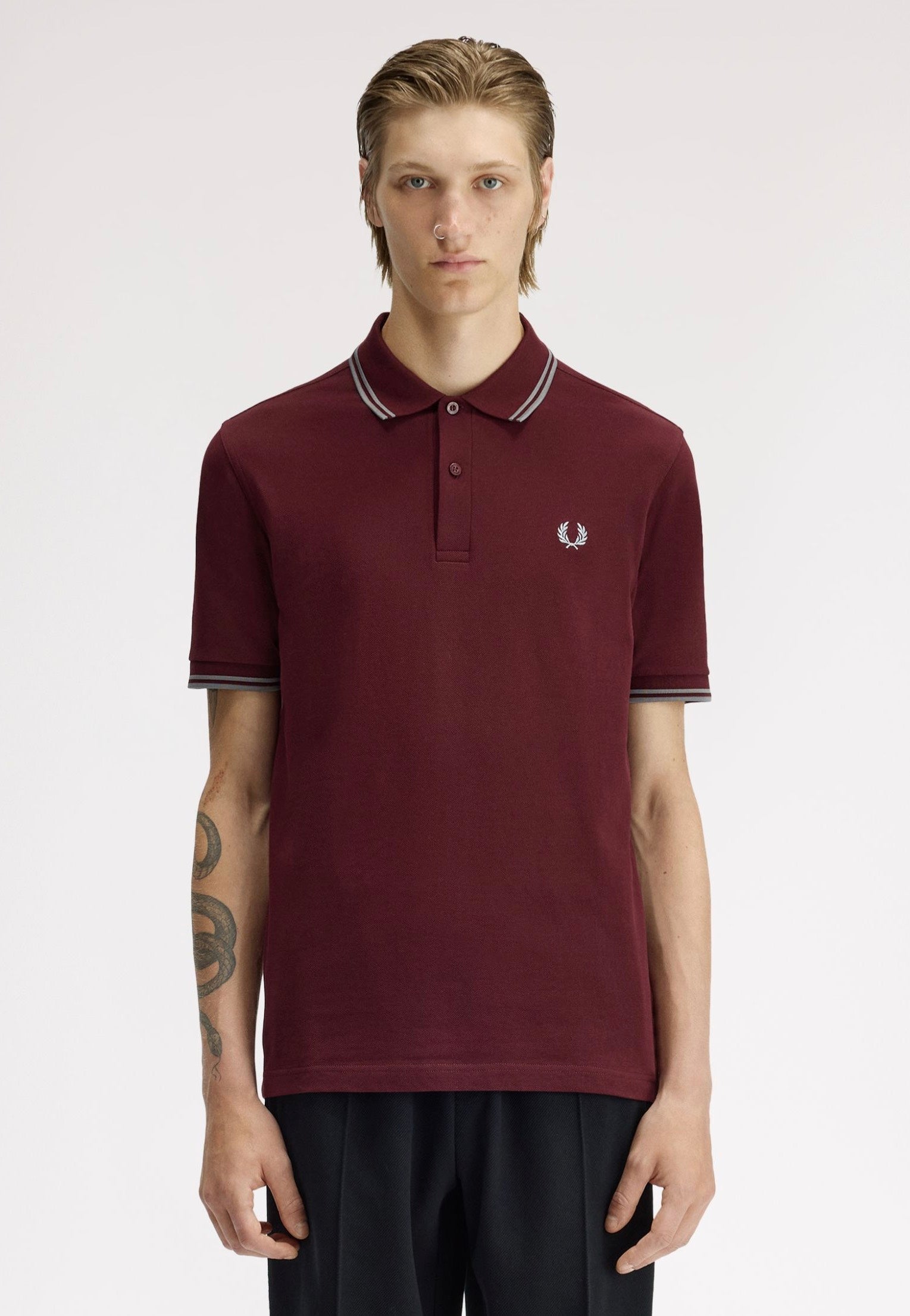 Fred Perry - Twin Tipped OxBlood/Stortport Blue/Stockport Blue - Polo | Men-Image