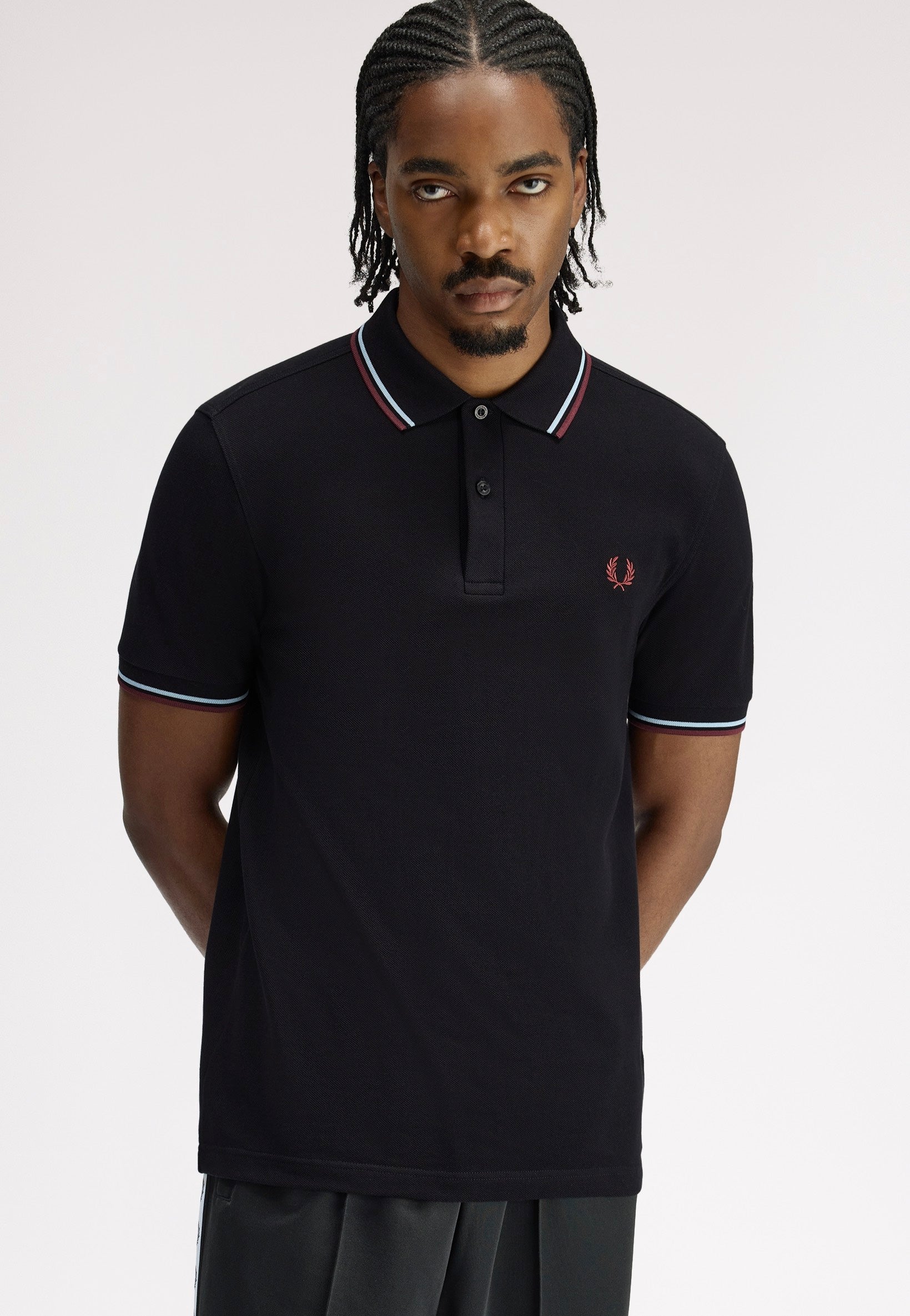 Fred Perry - Twin Tipped Black/Ball Boy Blue/Oxblood - Polo | Men-Image