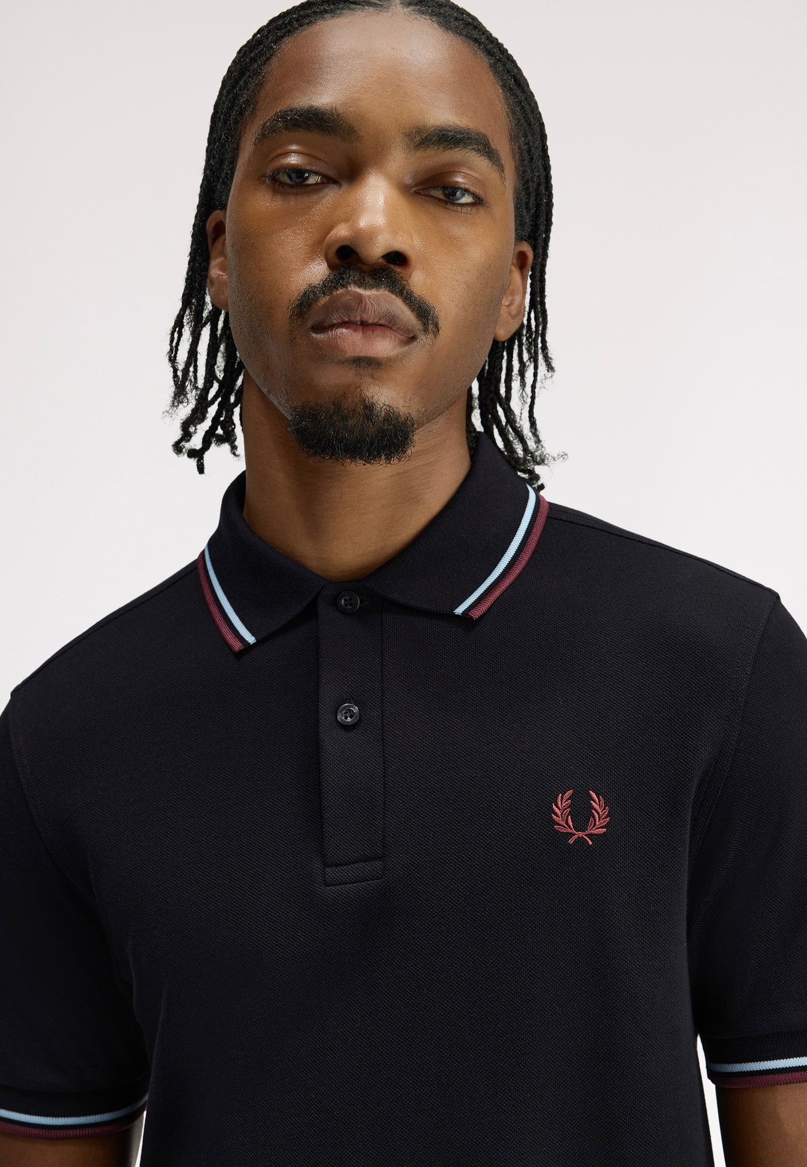 Fred Perry - Twin Tipped Black/Ball Boy Blue/Oxblood - Polo | Men-Image