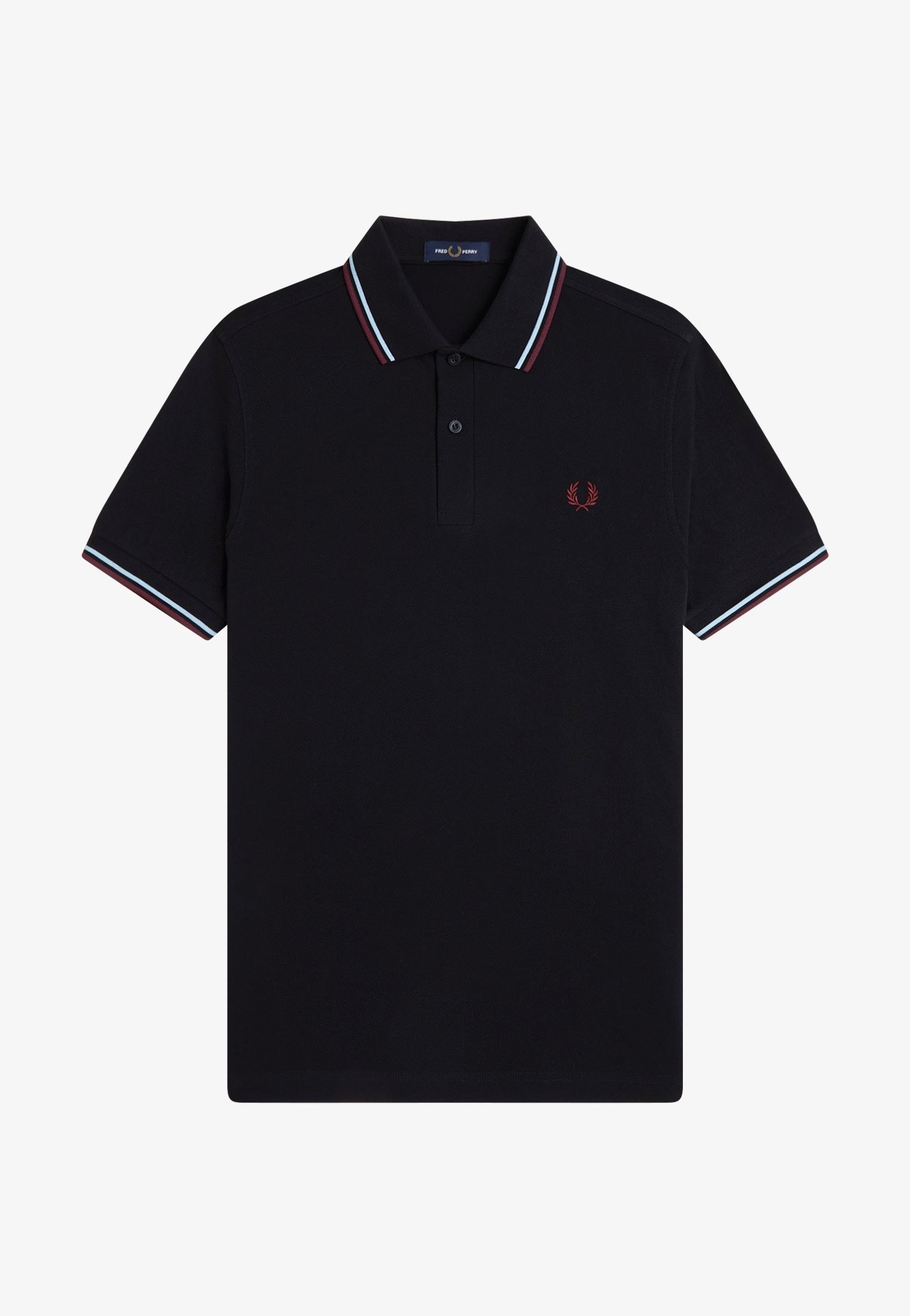 Fred Perry - Twin Tipped Black/Ball Boy Blue/Oxblood - Polo | Men-Image