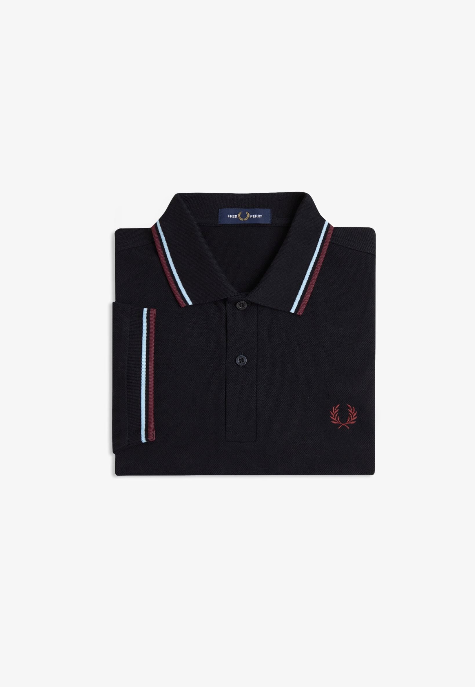Fred Perry - Twin Tipped Black/Ball Boy Blue/Oxblood - Polo | Men-Image