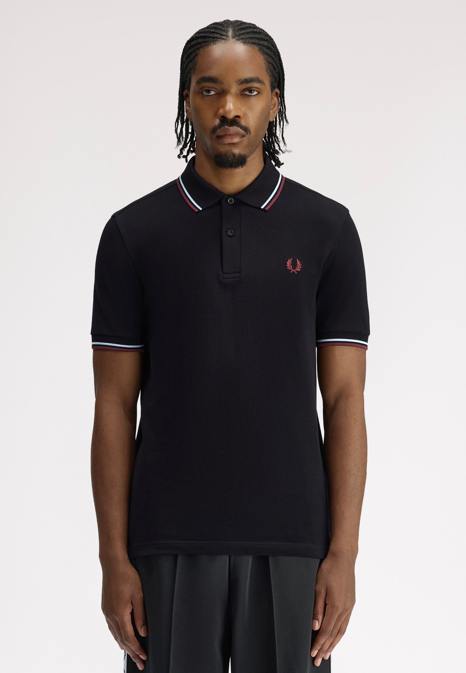 Fred Perry - Twin Tipped Black/Ball Boy Blue/Oxblood - Polo | Men-Image