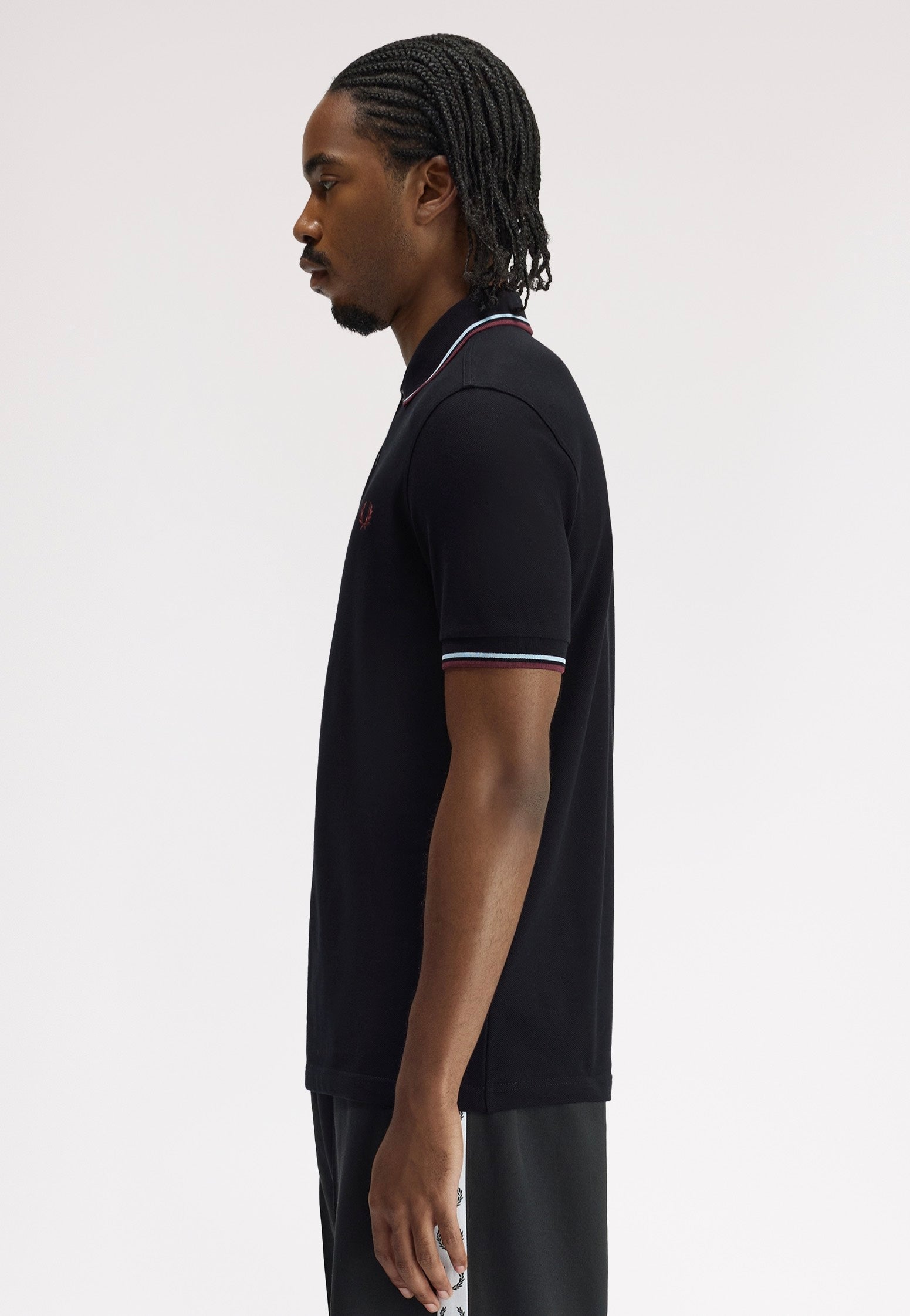 Fred Perry - Twin Tipped Black/Ball Boy Blue/Oxblood - Polo | Men-Image